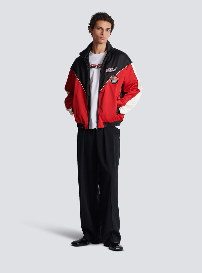 Balmain Satin Balmain Racing jacket in three colours outlook