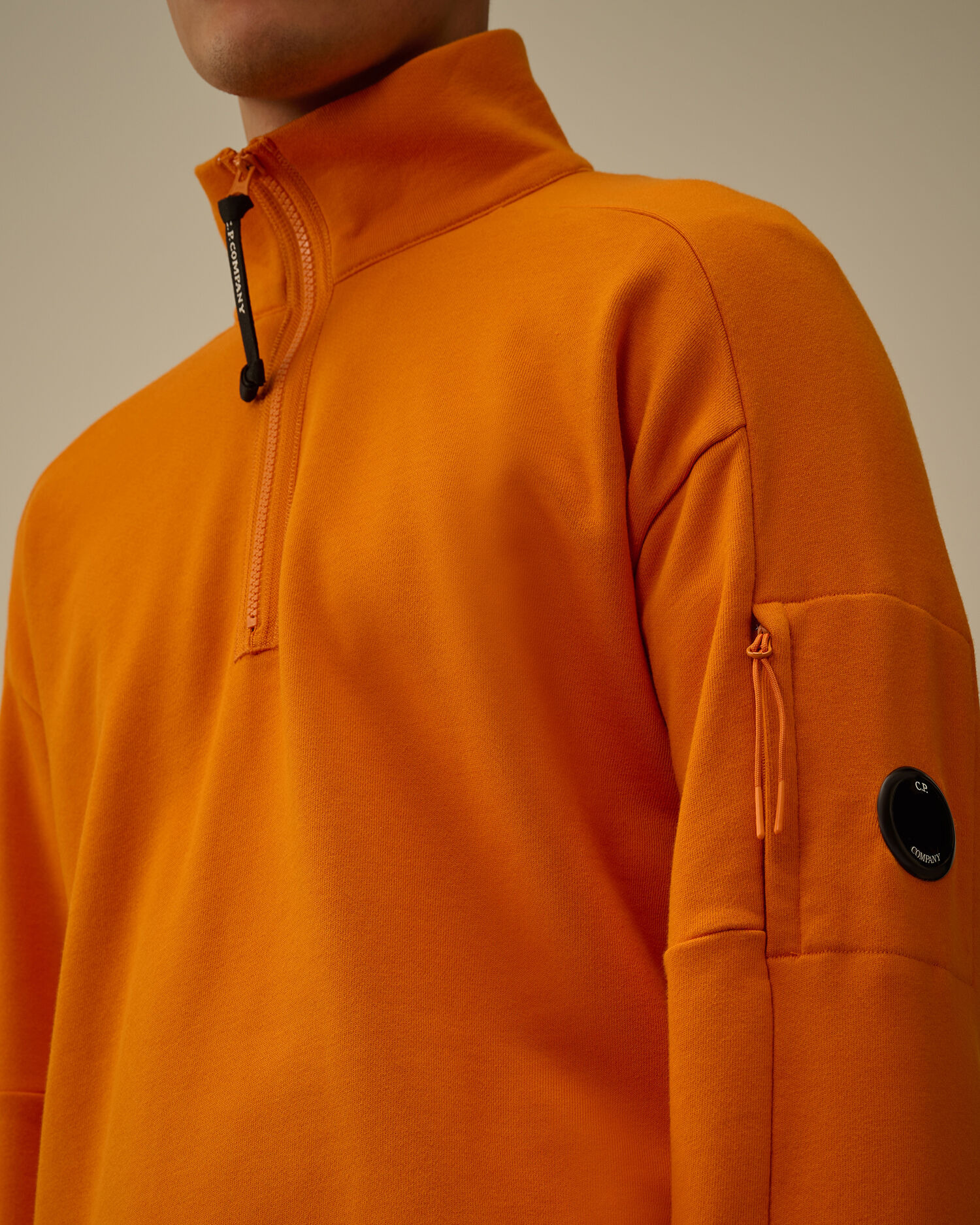 Diagonal Raised Fleece Half Zip Sweatshirt - 5