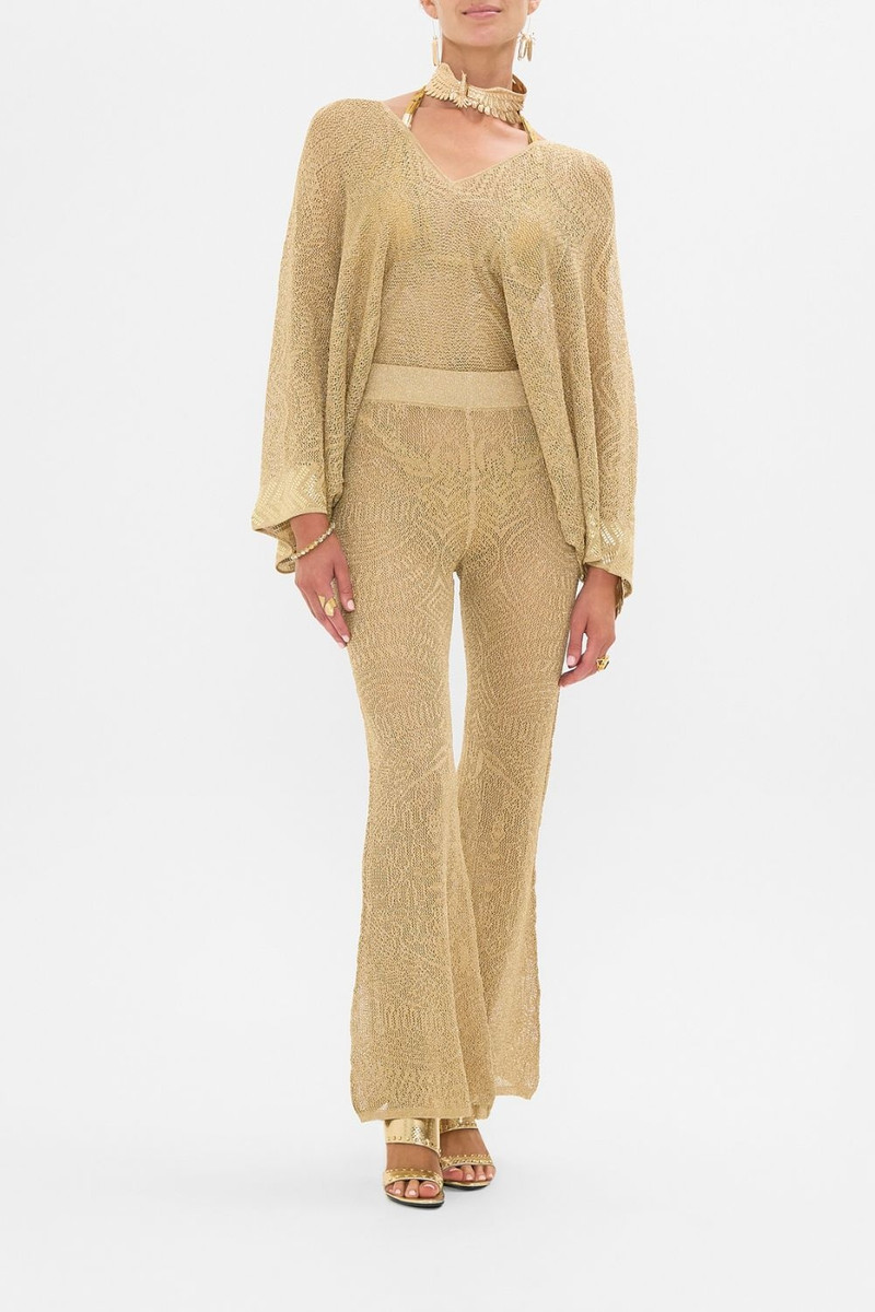 CAMILLA GOLD POINTELLE KNIT PANT outlook