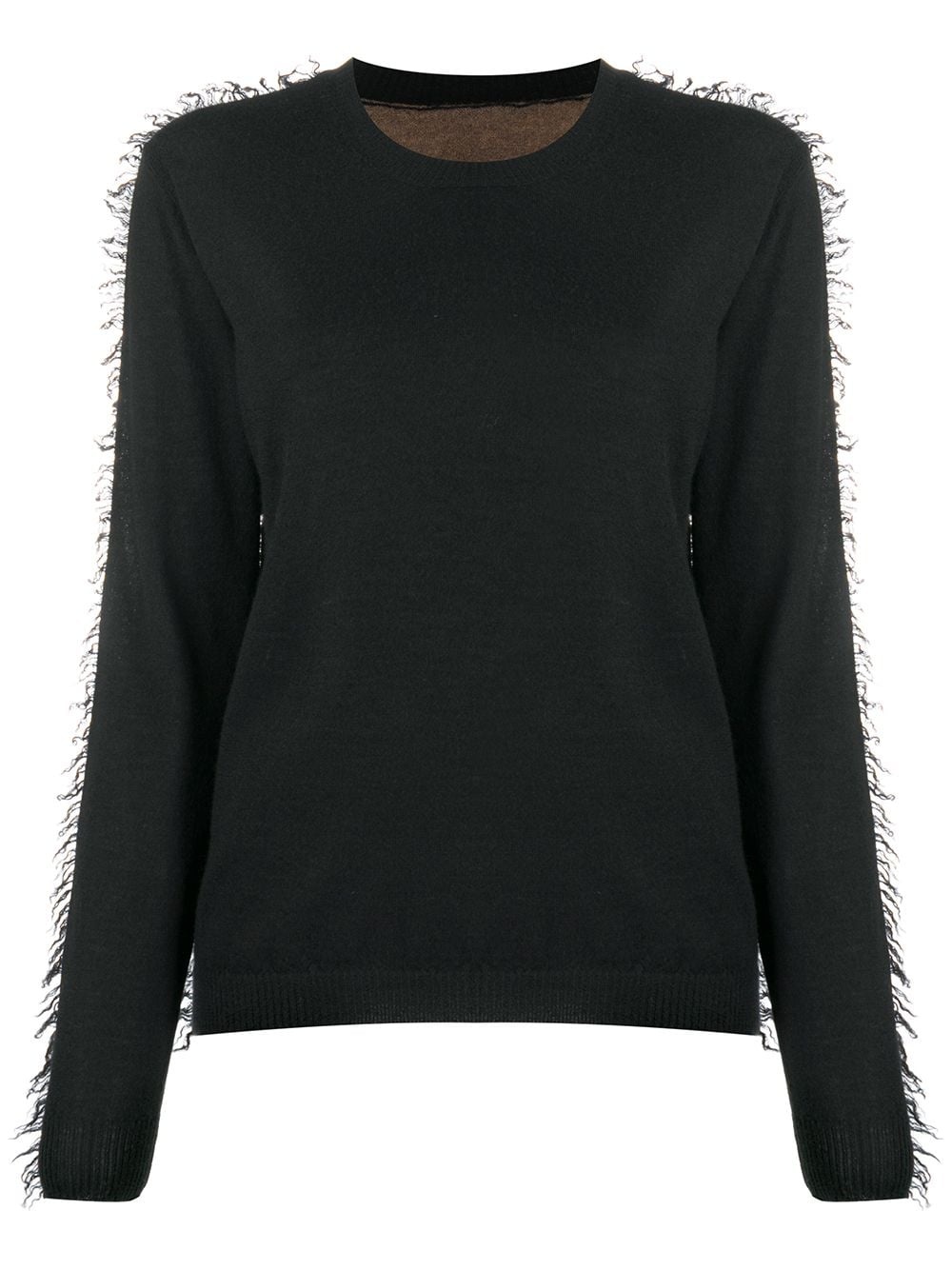 two-tone frayed trim jumper - 1