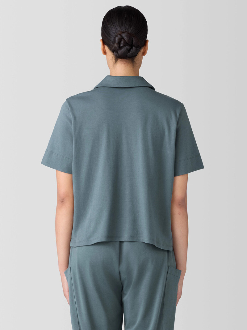Organic Cotton Interlock Notch Collar Sleep Shirt 4