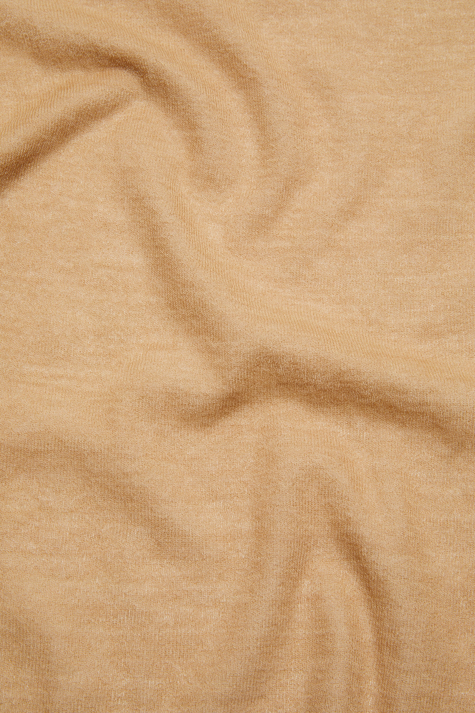 Sheer knit t-shirt - Camel Beige - 5