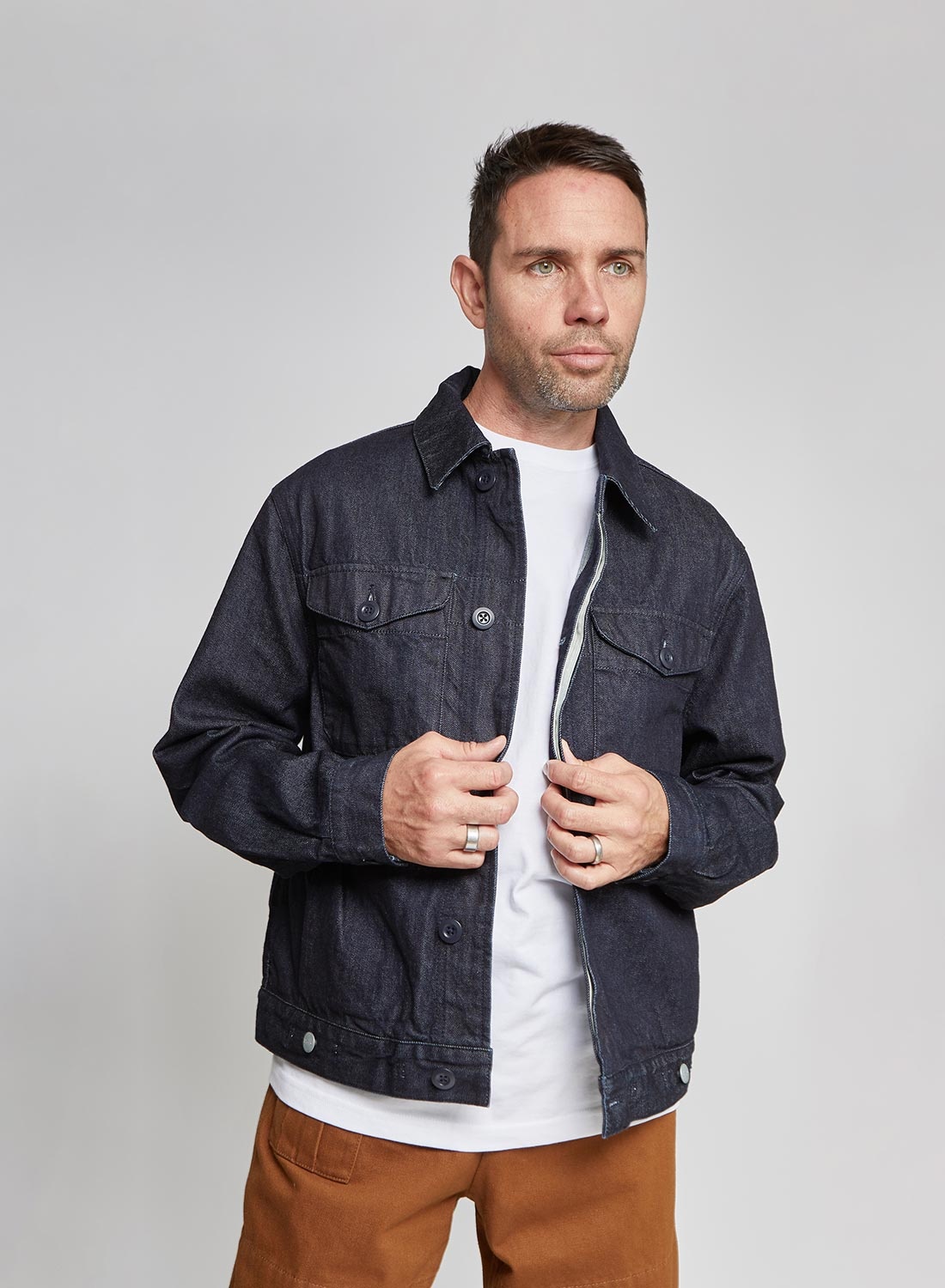 Short Jacket Denim in Indigo - 11