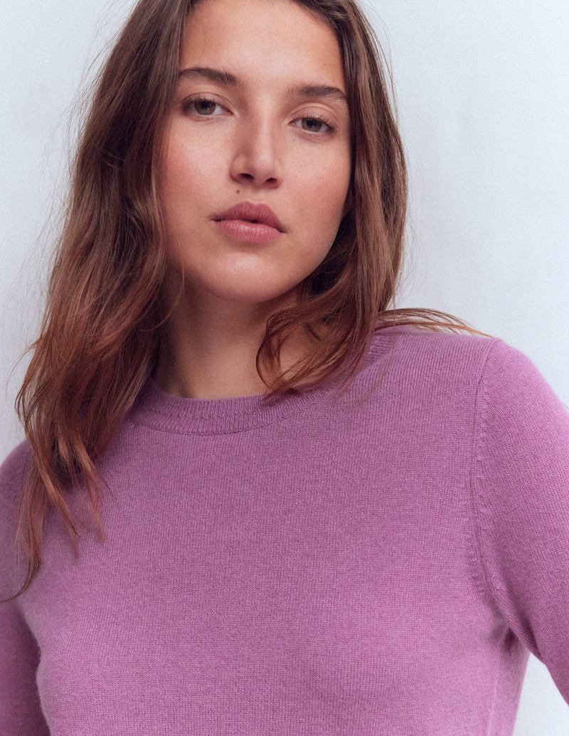 Eva Cashmere Crew Neck Sweater-Clover Purple 3