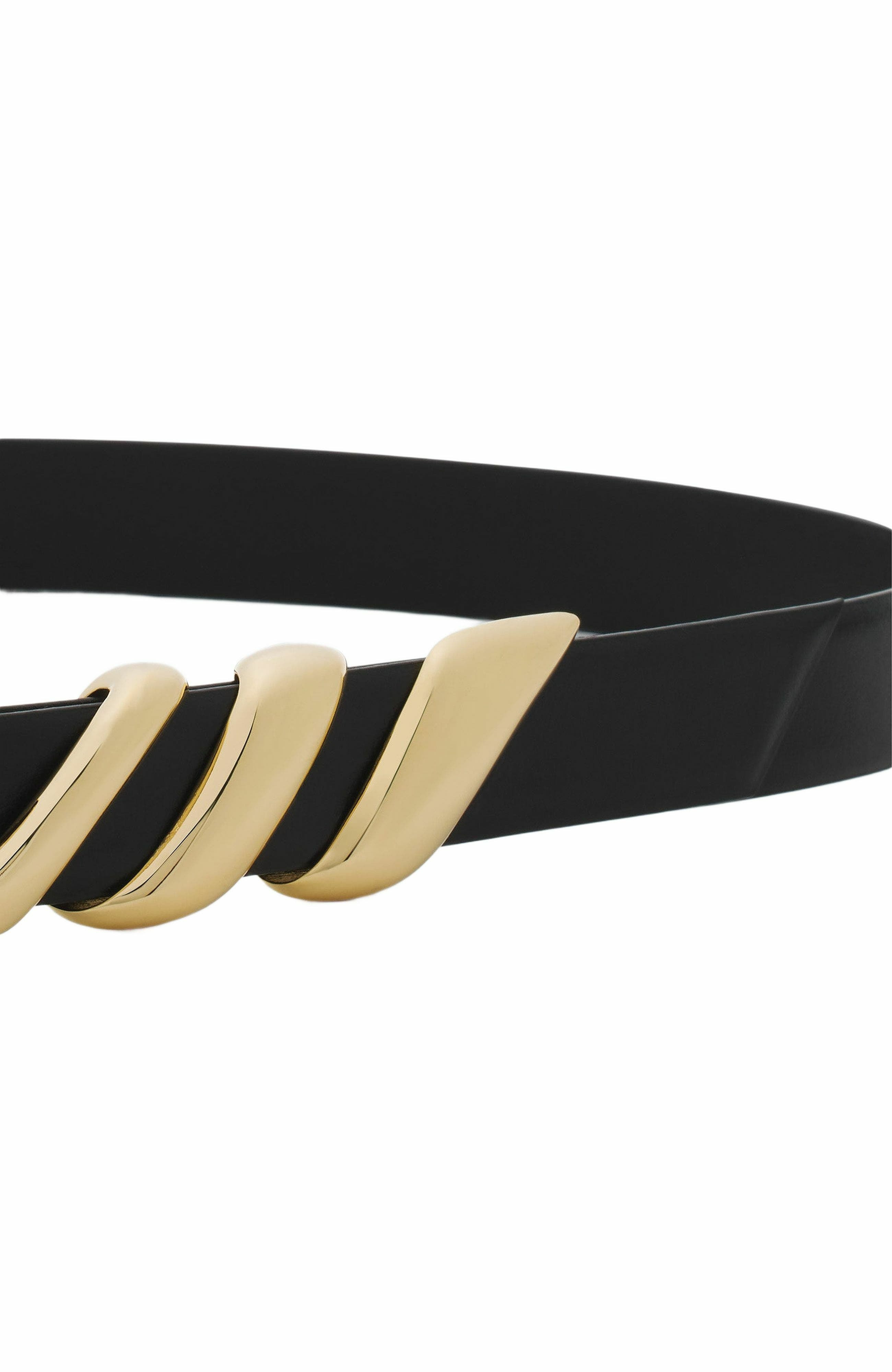 Lanvin Mélodie Ribbon Leather Belt in Black at Nordstrom - 3