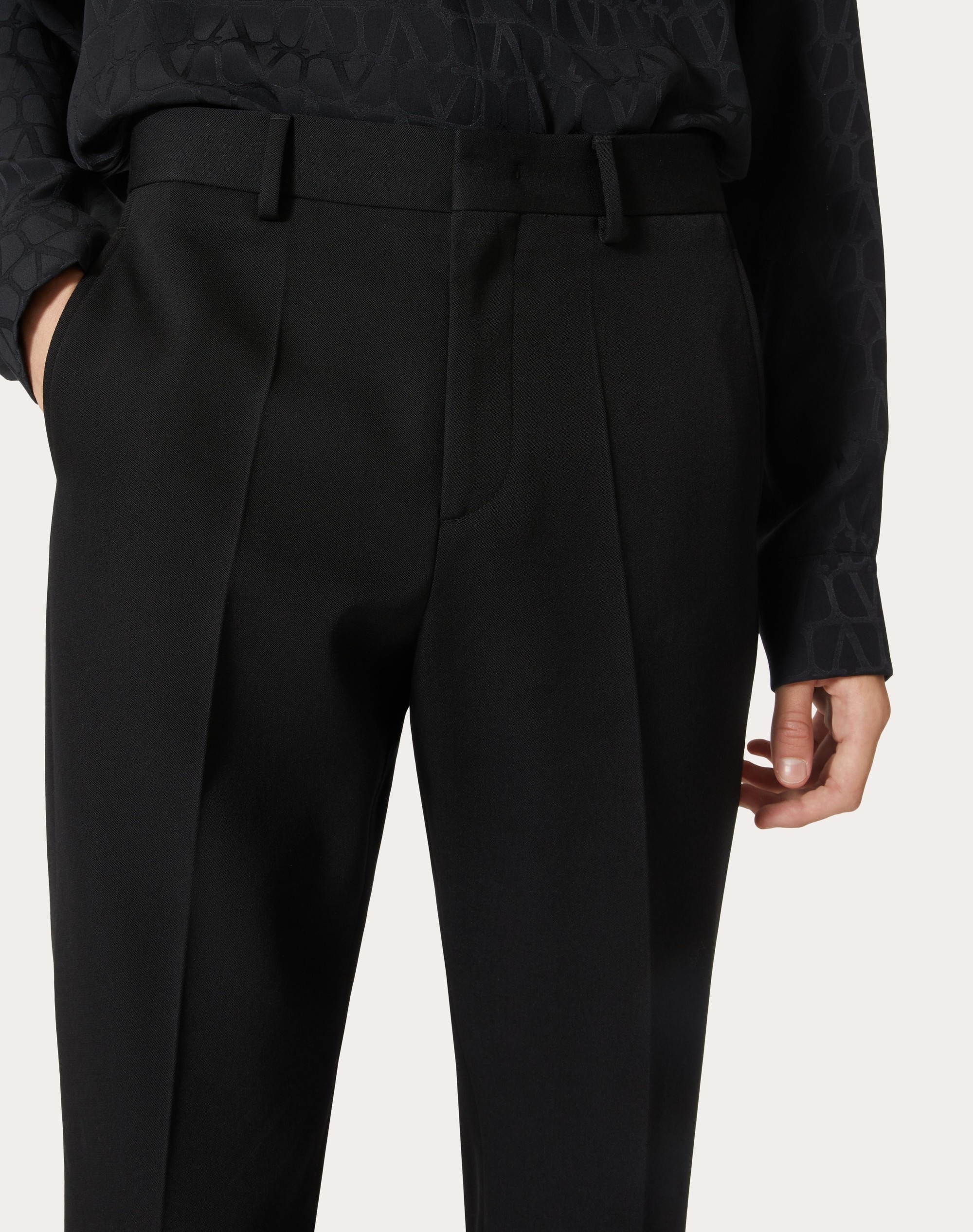 WOOL GRISAILLE PANTS - 5