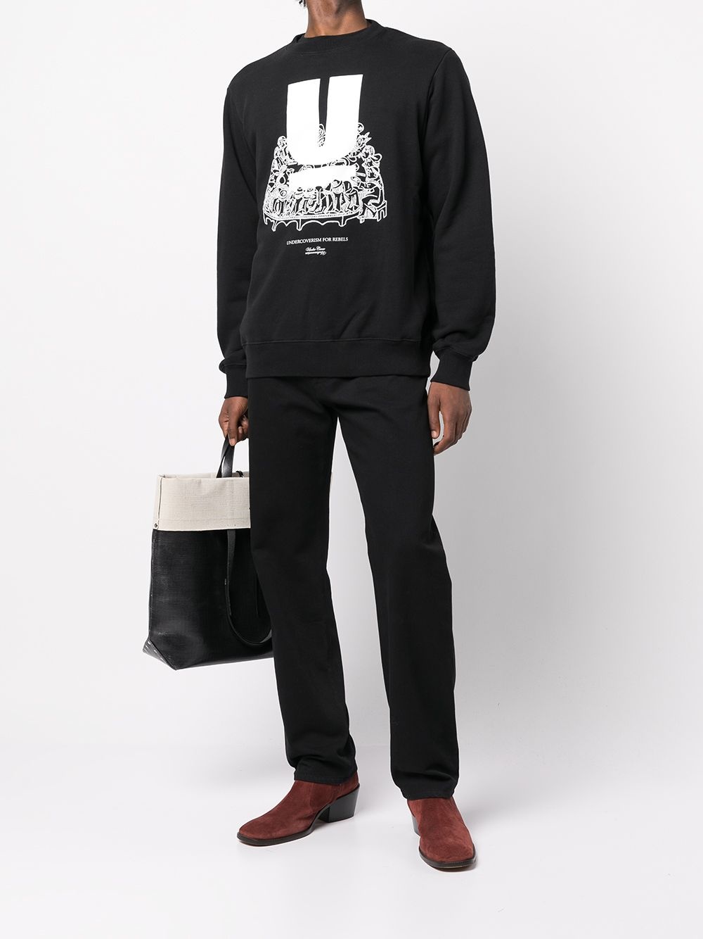 logo-print cotton jumper - 2