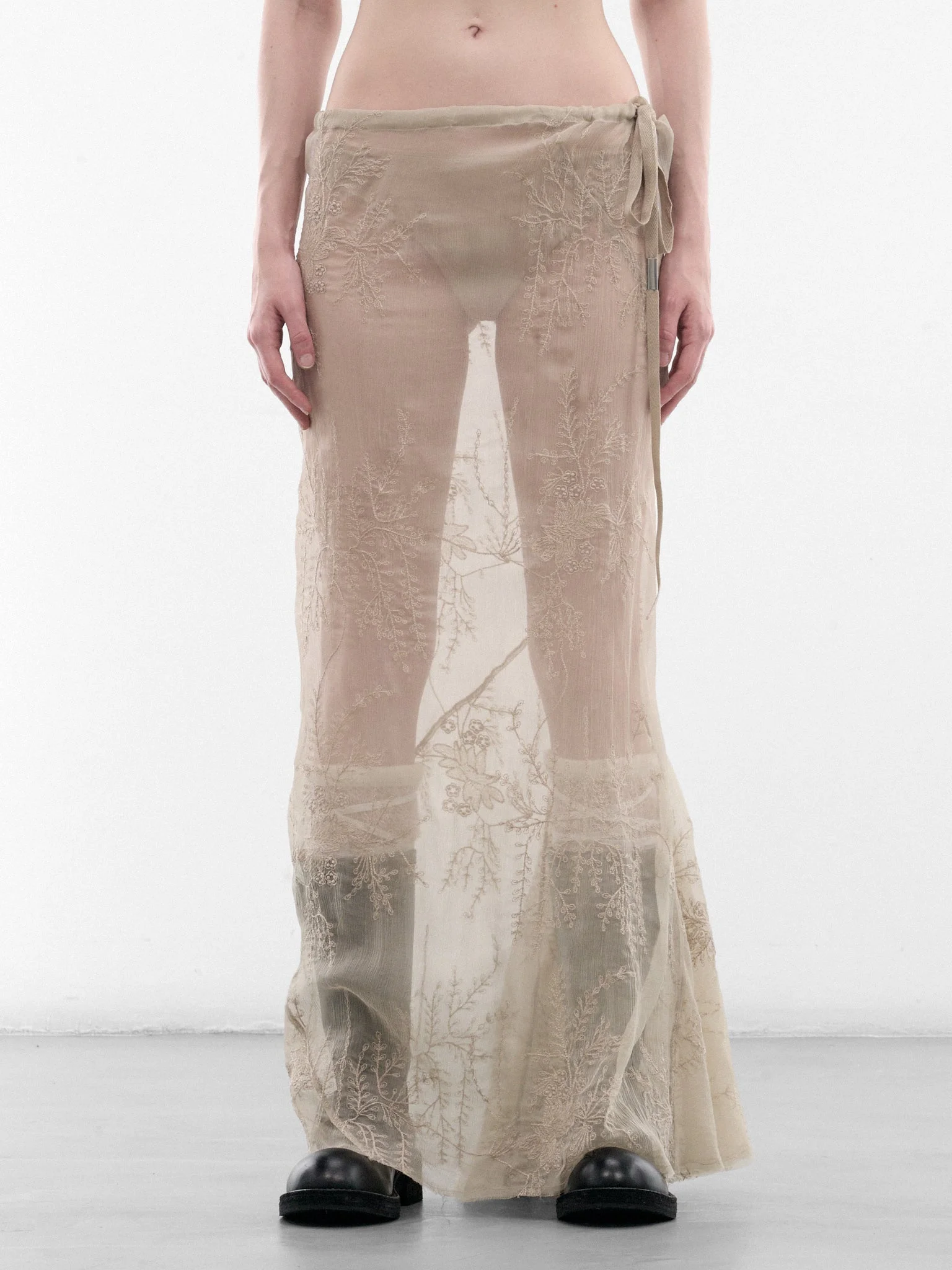 Beige Sheila Long Bias Skirt - 1