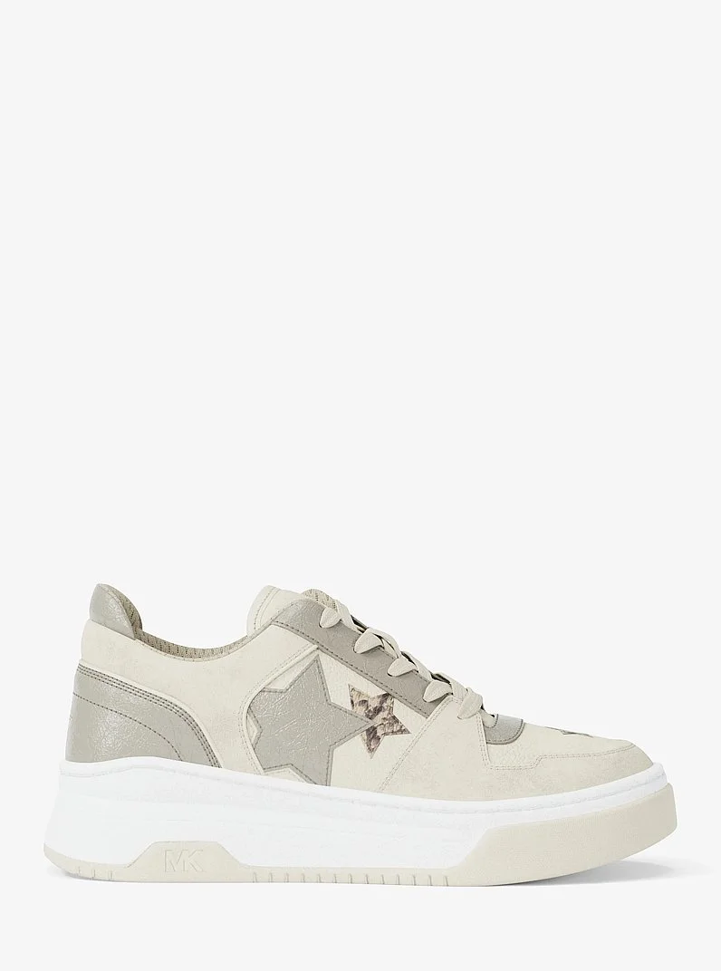Lexi Embellished Mixed-Media Sneaker - 1