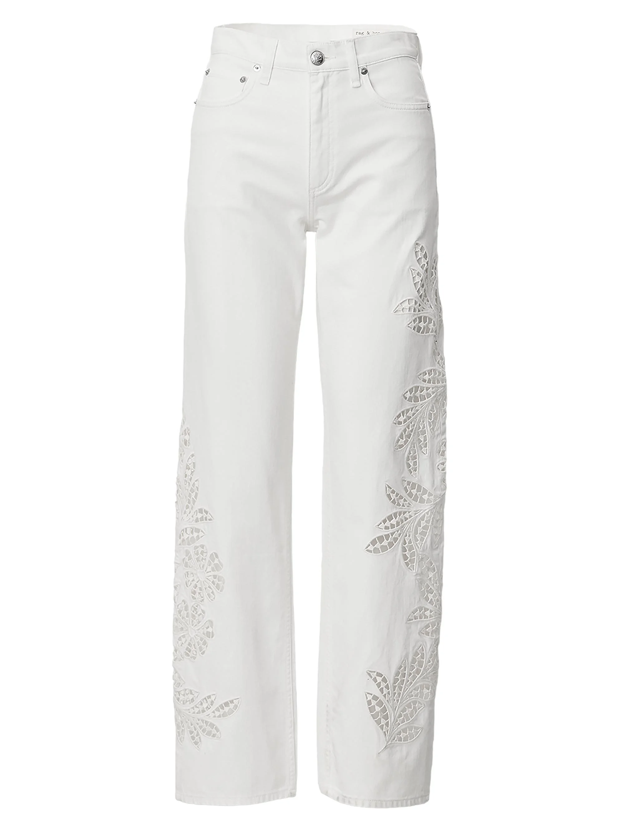 Women's Shea Full High-Rise Straight-Leg Jeans - White Floral - 1