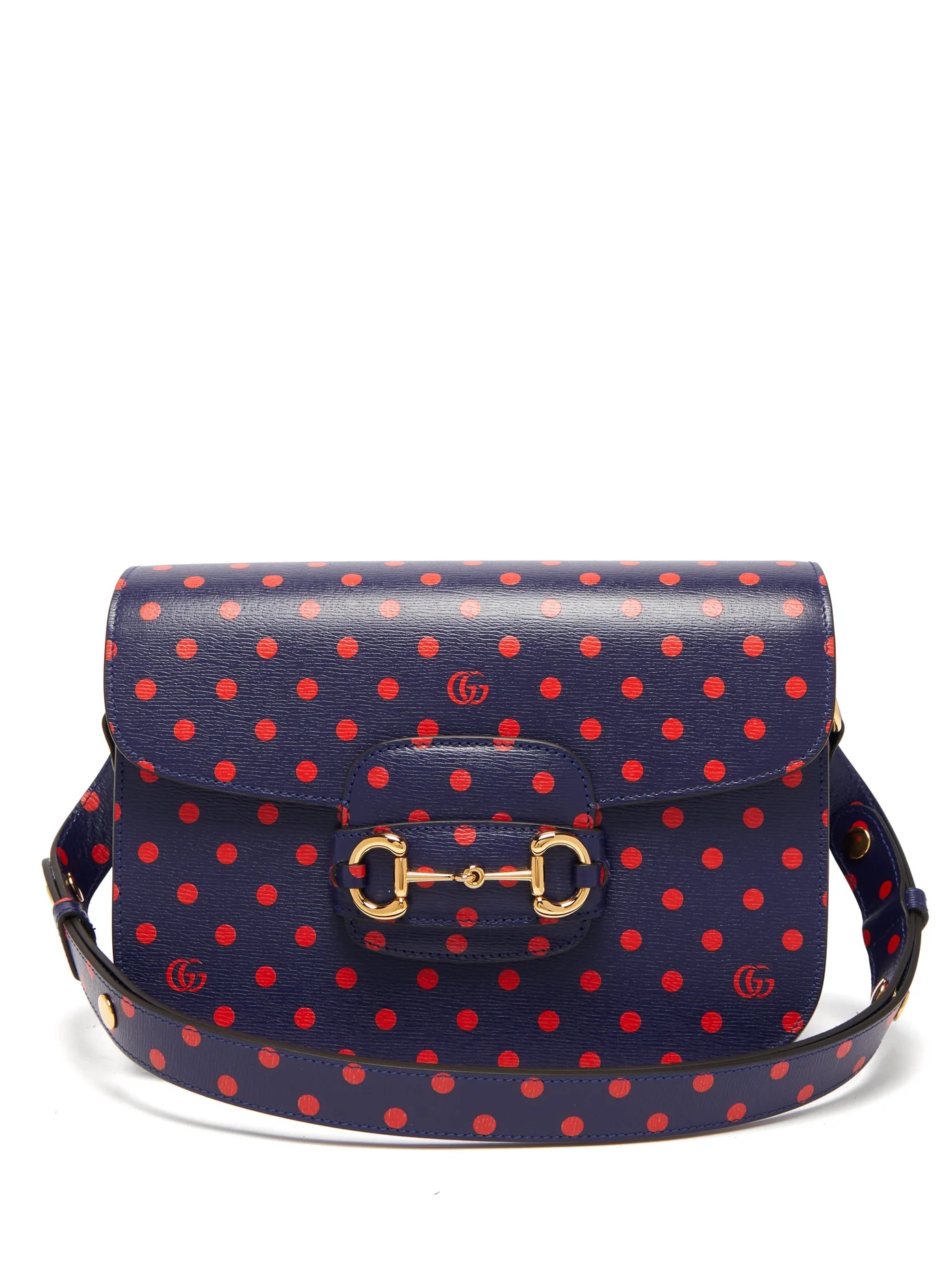 1955 Horsebit polka-dot leather shoulder bag - 1