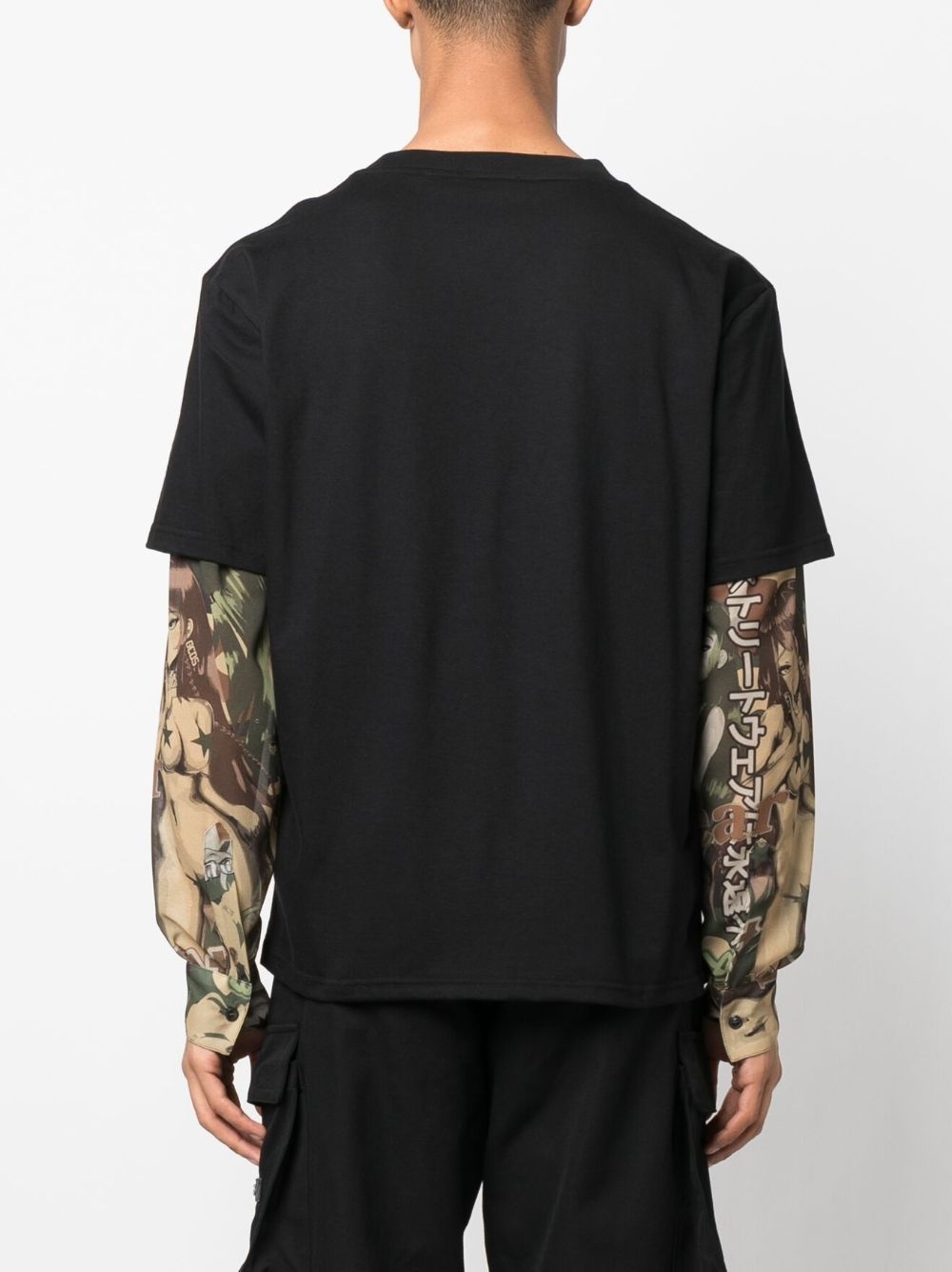 graphic-print layered cotton T-shirt - 4