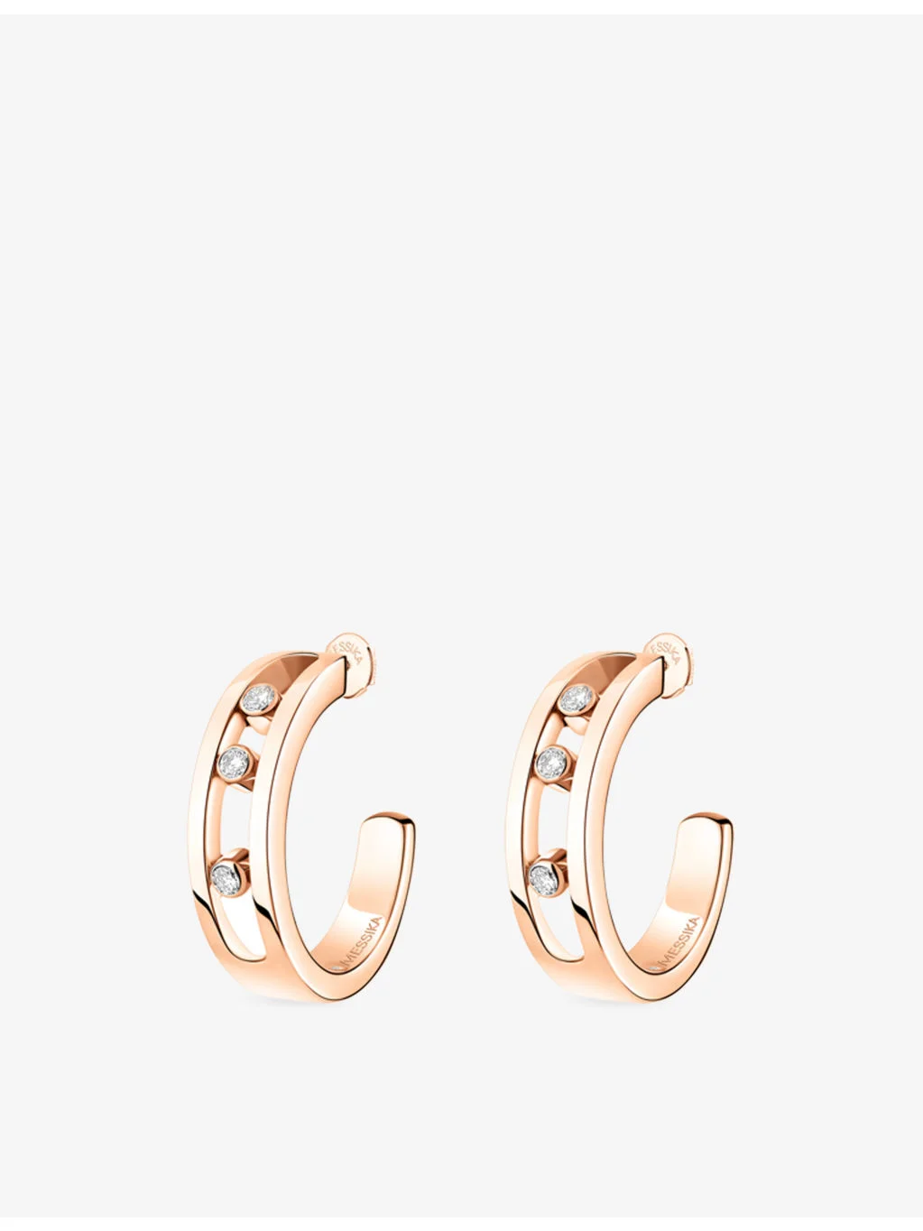 Move 18ct rose-gold and diamond hoop earrings - 1
