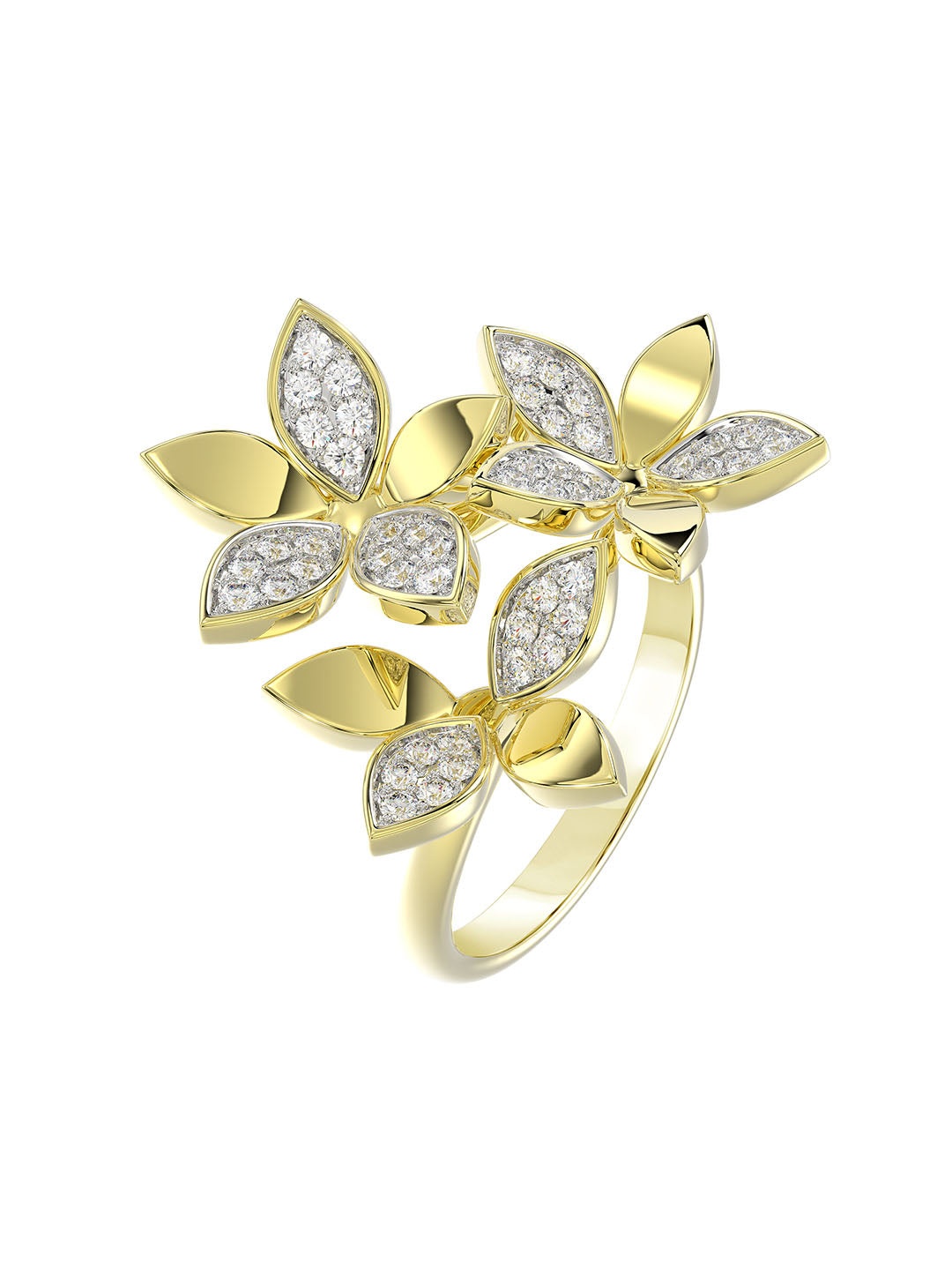 WILD FLOWER YELLOW GOLD RING - 3