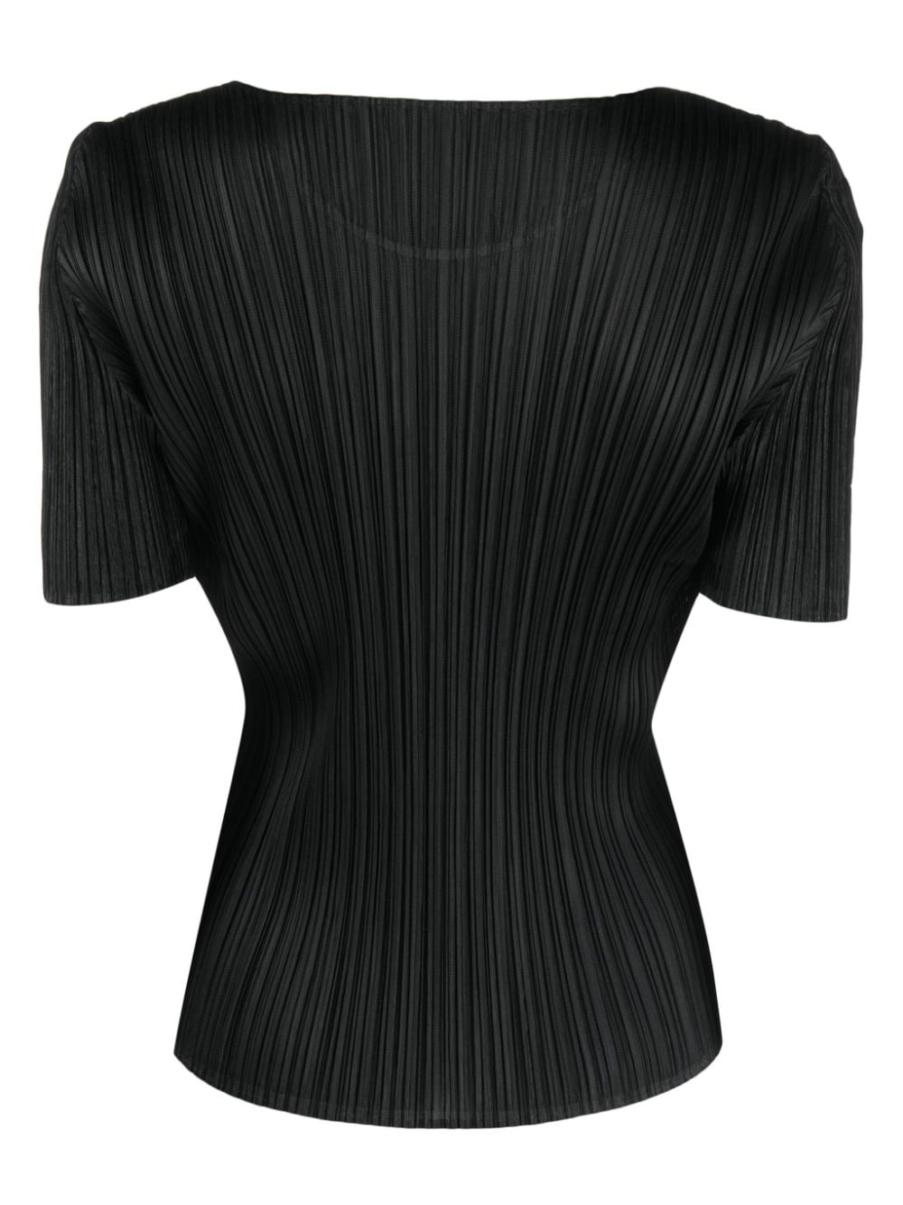 round-neck plissÃ© T-shirt - 2