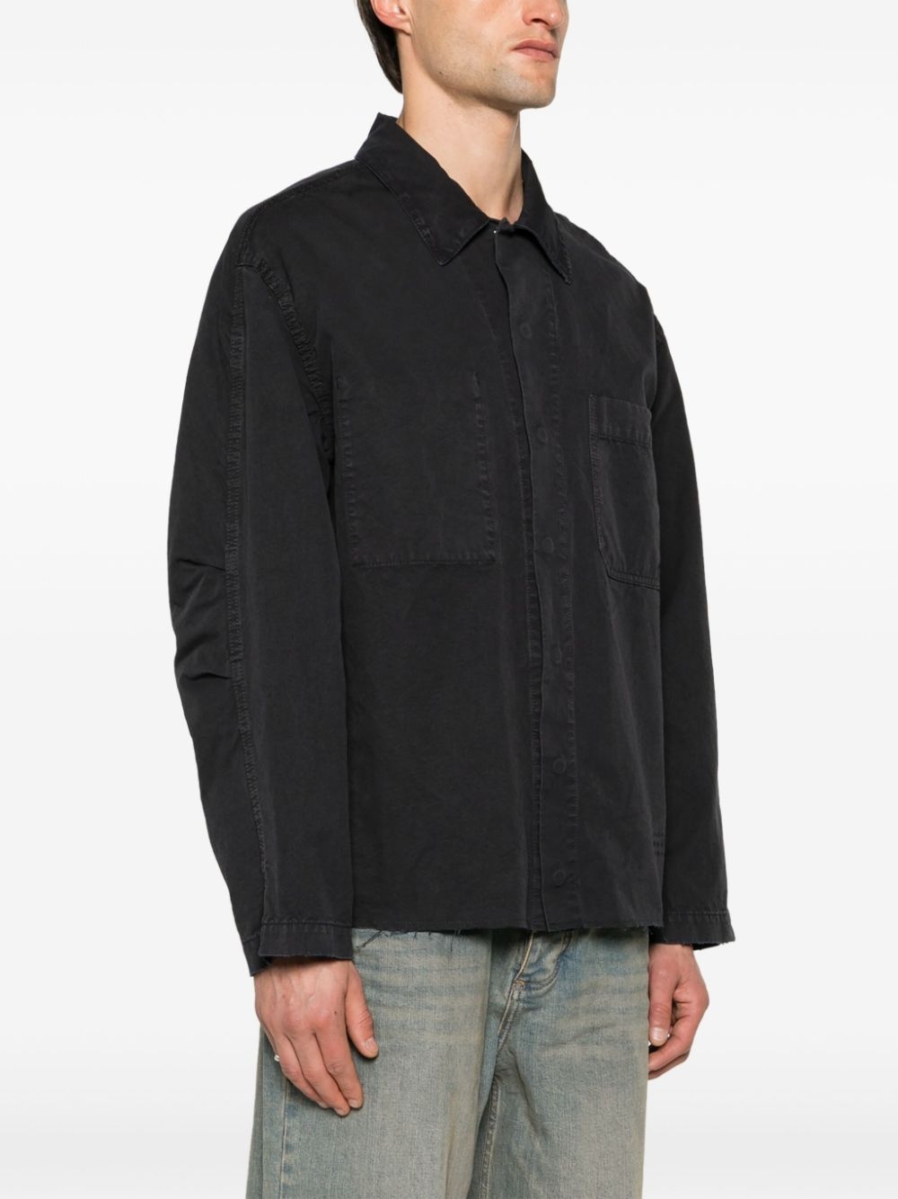 raw-hem shirt jacket - 3