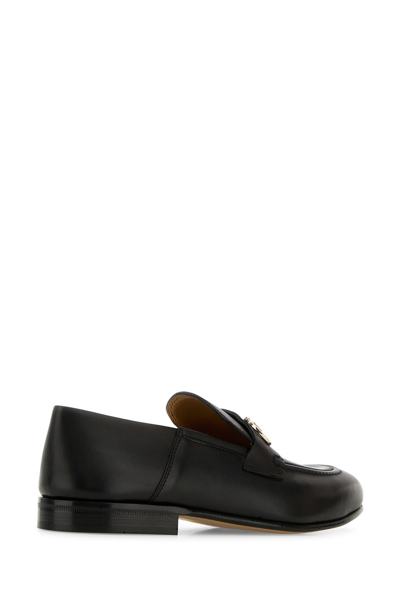 FERRAGAMO Black leather Ottone loafers outlook