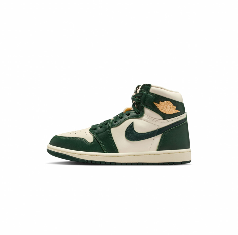 Air Jordan 1 Retro High OG Sneaker in Pale Ivory/Pro Green/Fir/Coconut Milk - 1