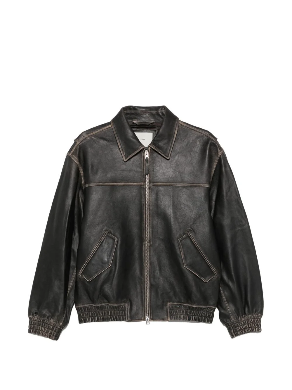 brushed-finish zip-up jacket - 1