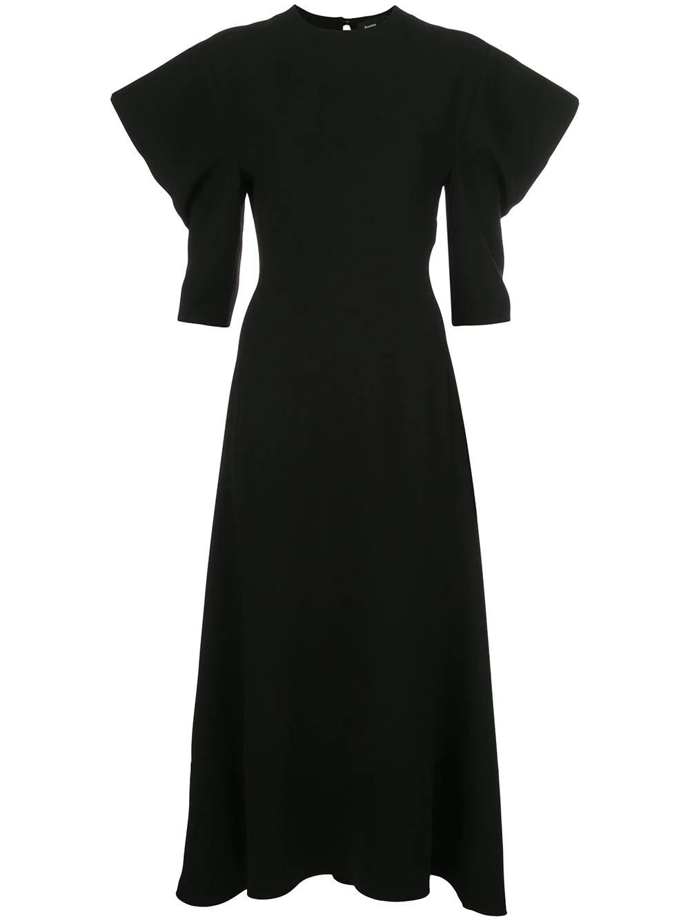 draped sleeves midi dress - 1