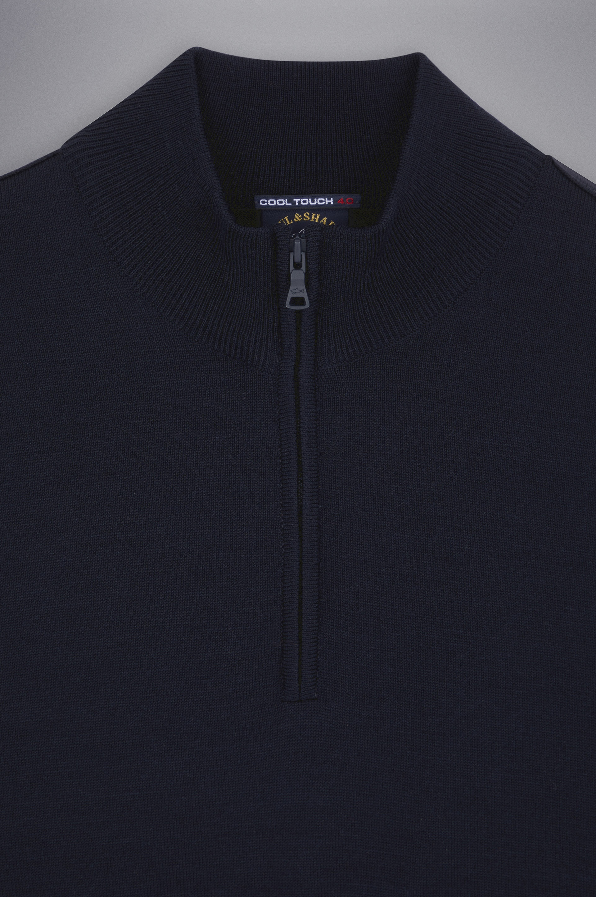 MERINO WOOL HALF ZIP SWEATER WITH ICONIC BADGE - 5