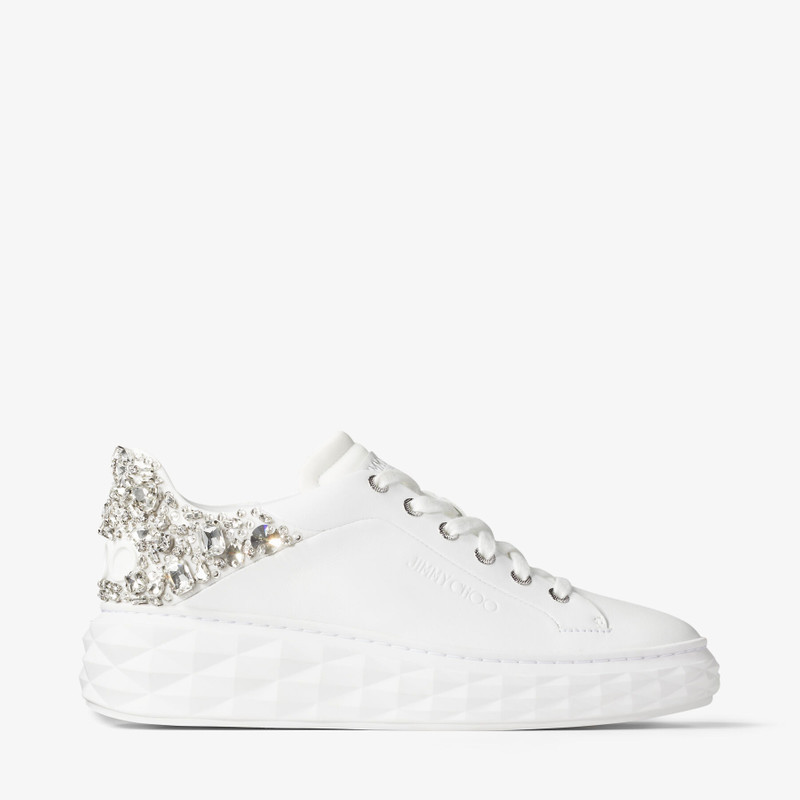 Diamond Maxi/f Ii
White and Silver Nappa Leather Trainers with Crystals 1
