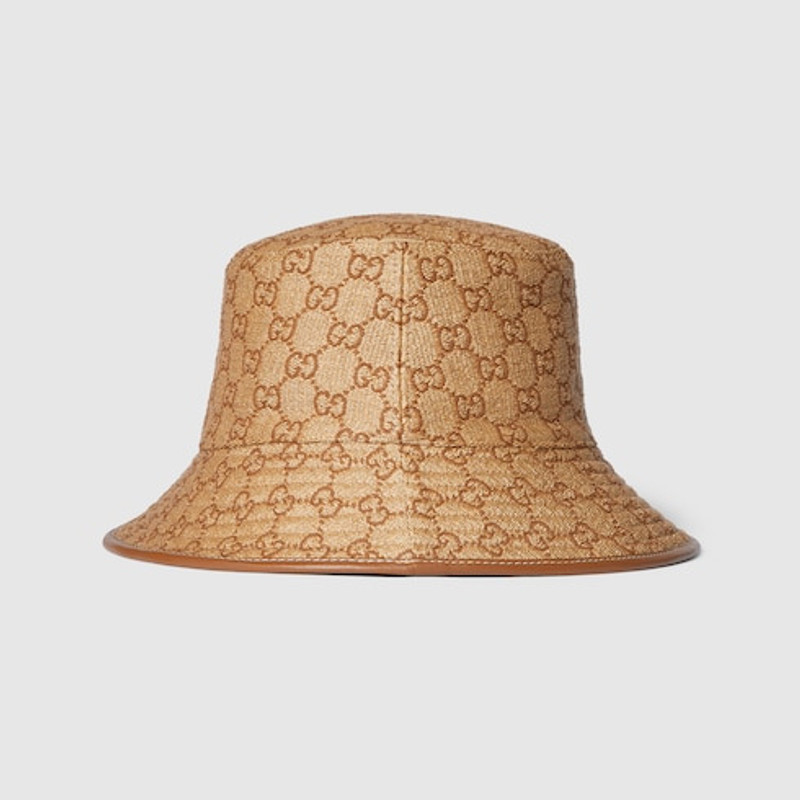 GUCCI GG straw bucket hat outlook