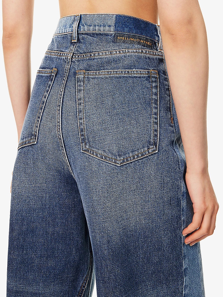 Logo-Embroidered Wide-Leg Denim Jeans - 5