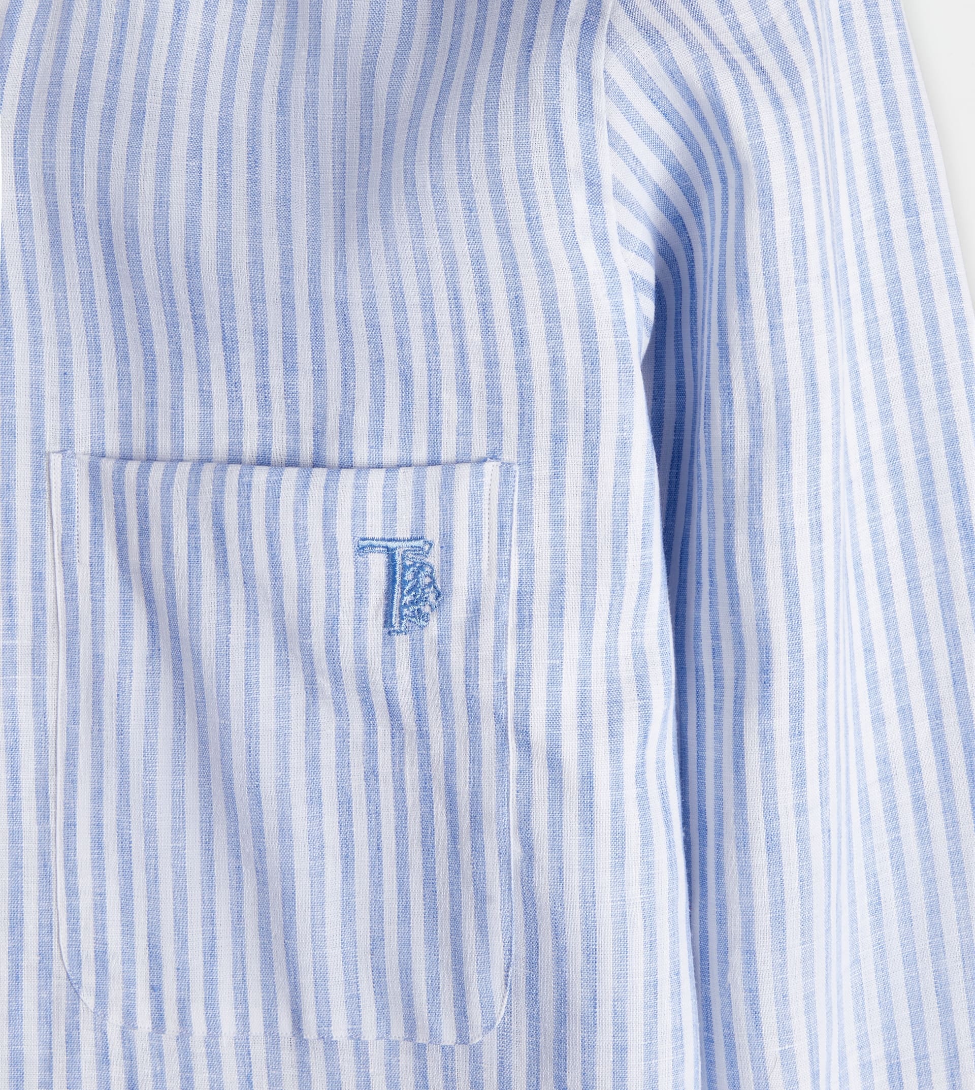 SHIRT IN LINEN - LIGHT BLUE, WHITE - 6