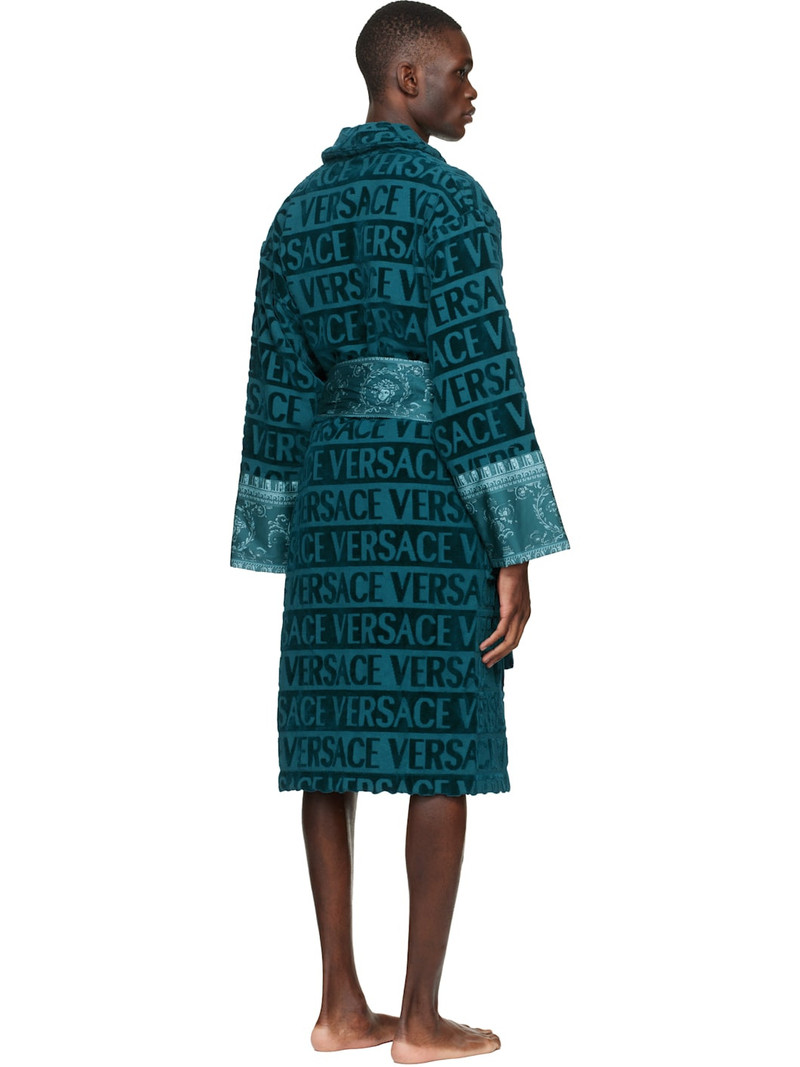 Blue 'I Heart Baroque' Bathrobe 3