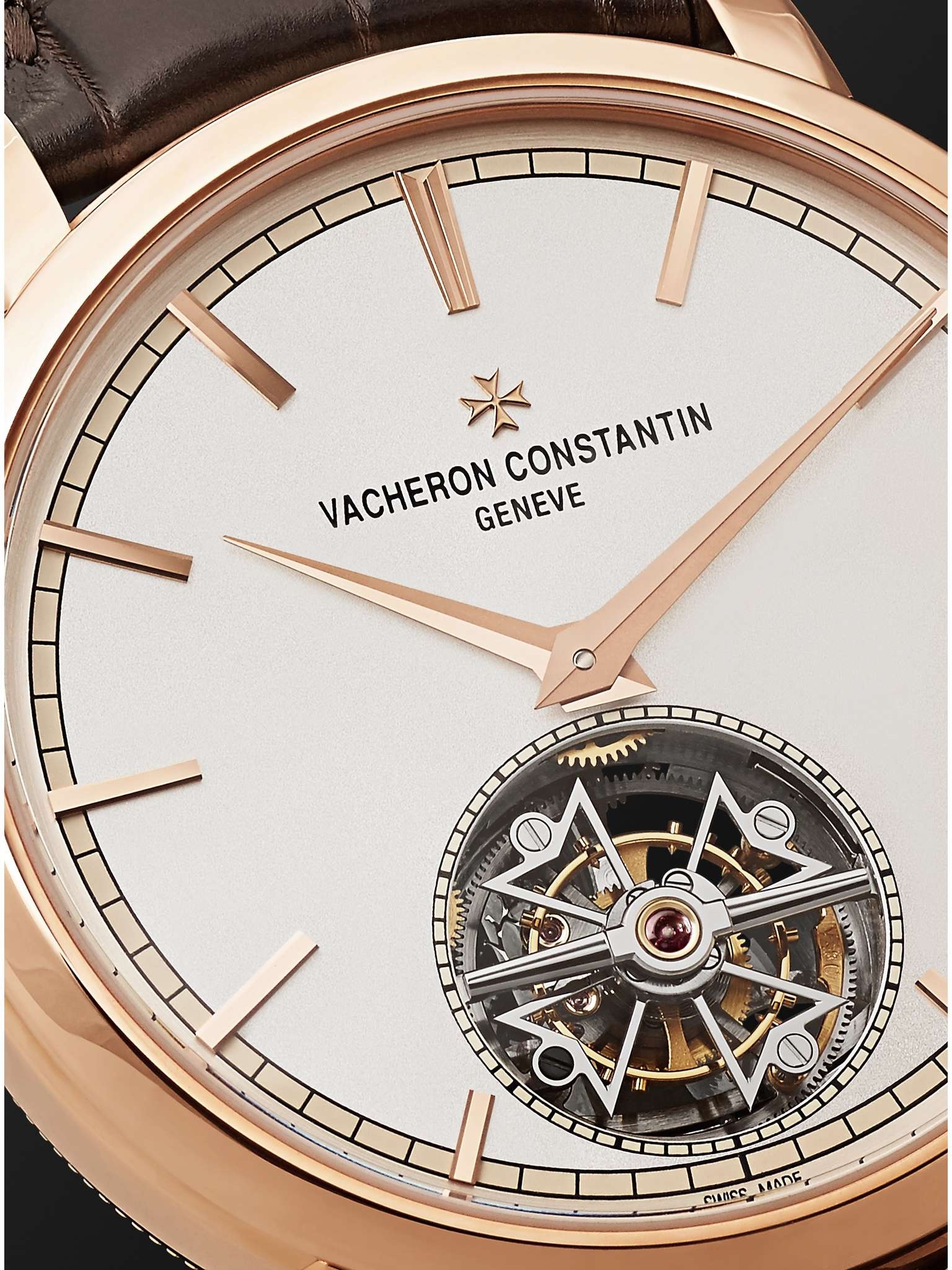 Traditionnelle Tourbillon Automatic 41mm 18-Karat Pink Gold and Alligator Watch, Ref. No. 6000T/000R - 6