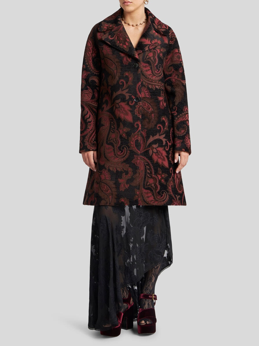 JACQUARD MIDI COAT - 4