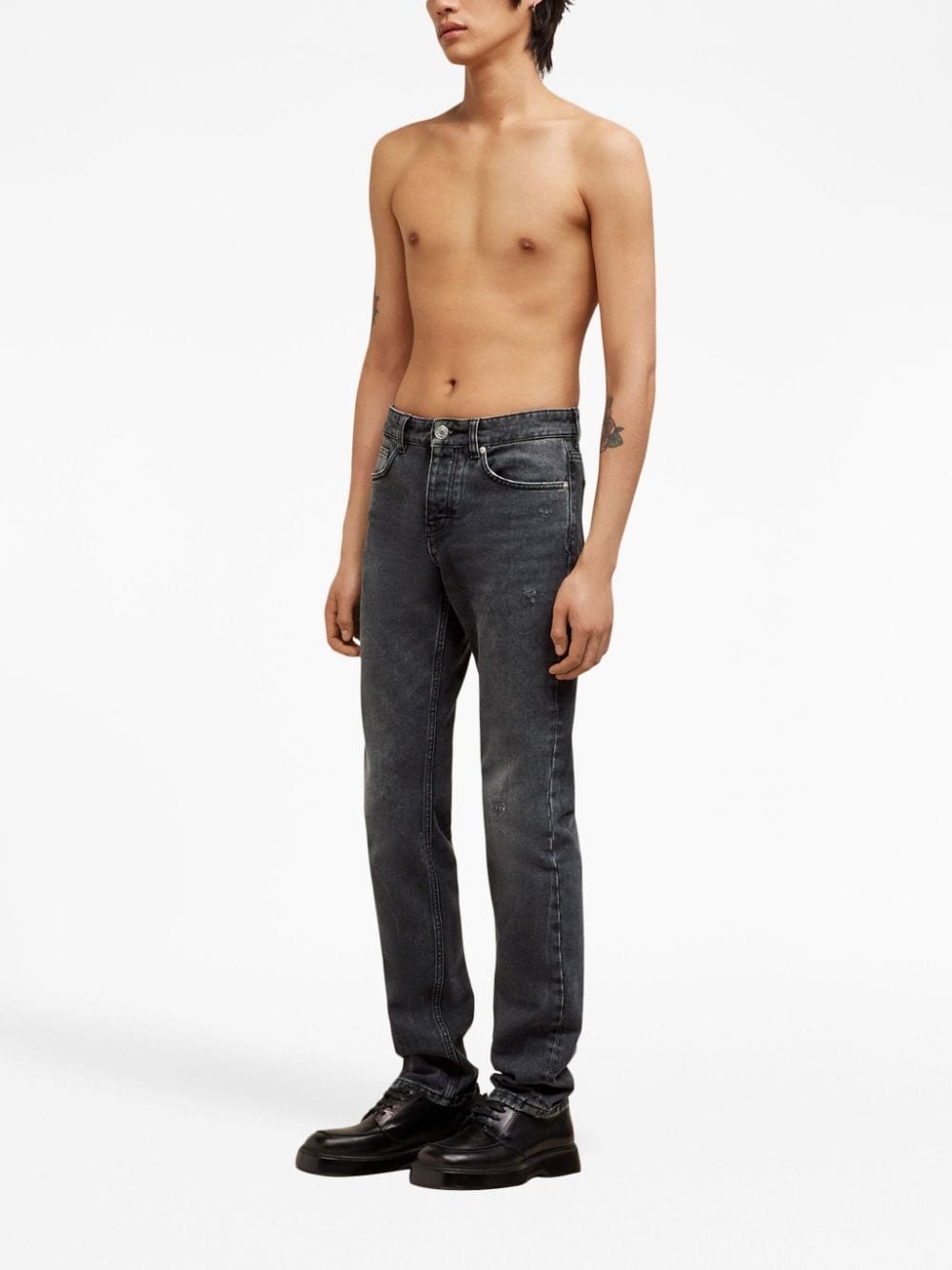 logo-patch straight-leg jeans - 4