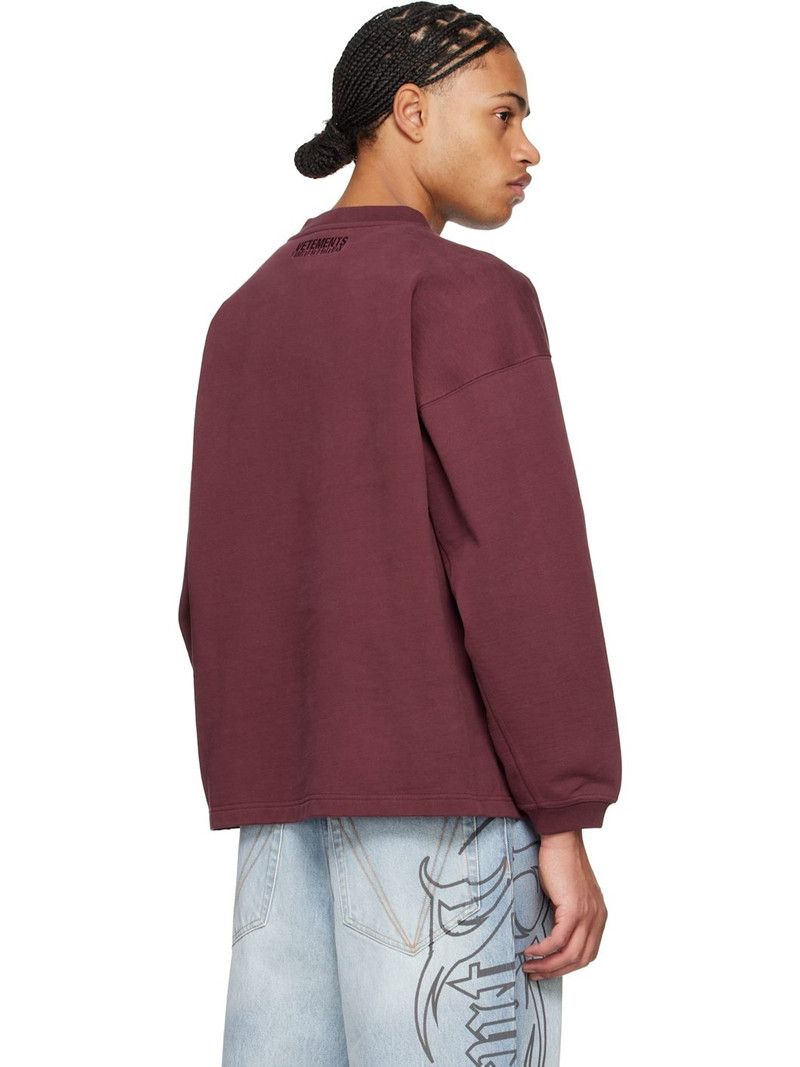 Burgundy Oval Logo Cropped Boxy Sweatshirt 3
