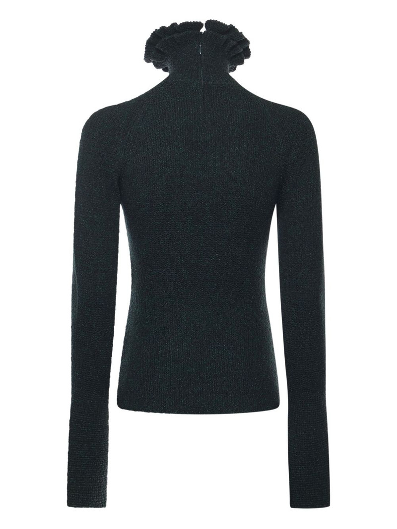 Alaïa ruffled-neck top outlook