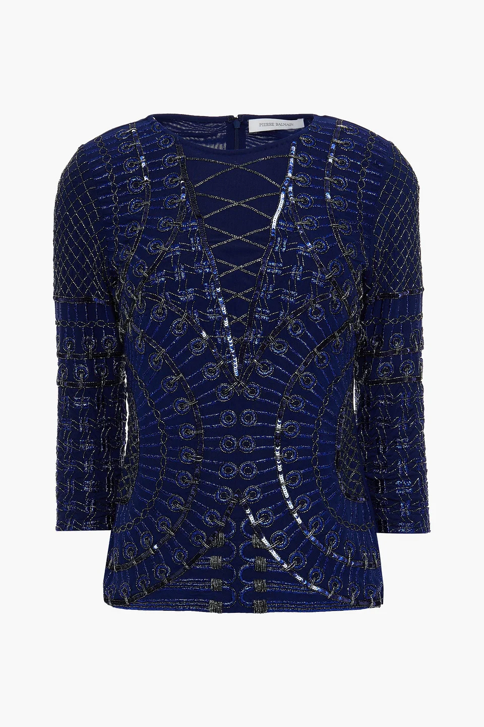 Embellished stretch-tulle top - 1