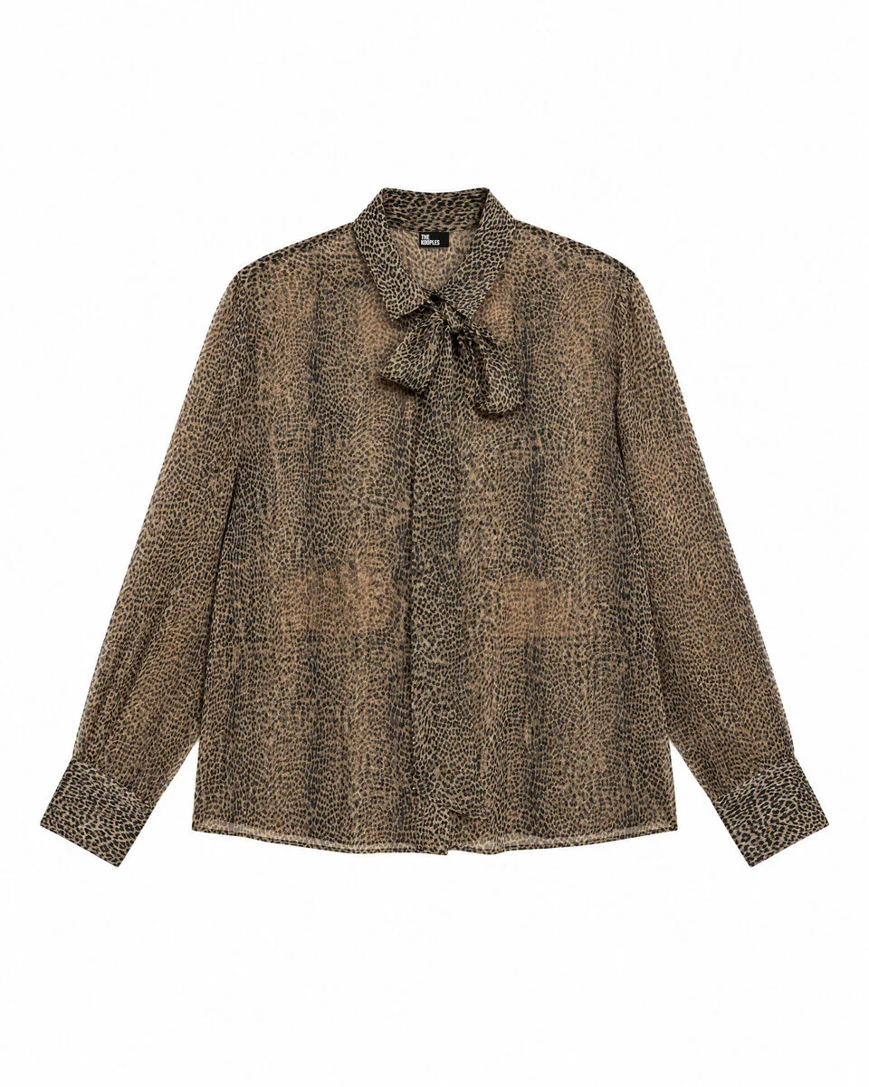 SHIRT WITH A LEOPARD-PRINT CRAVAT - 1