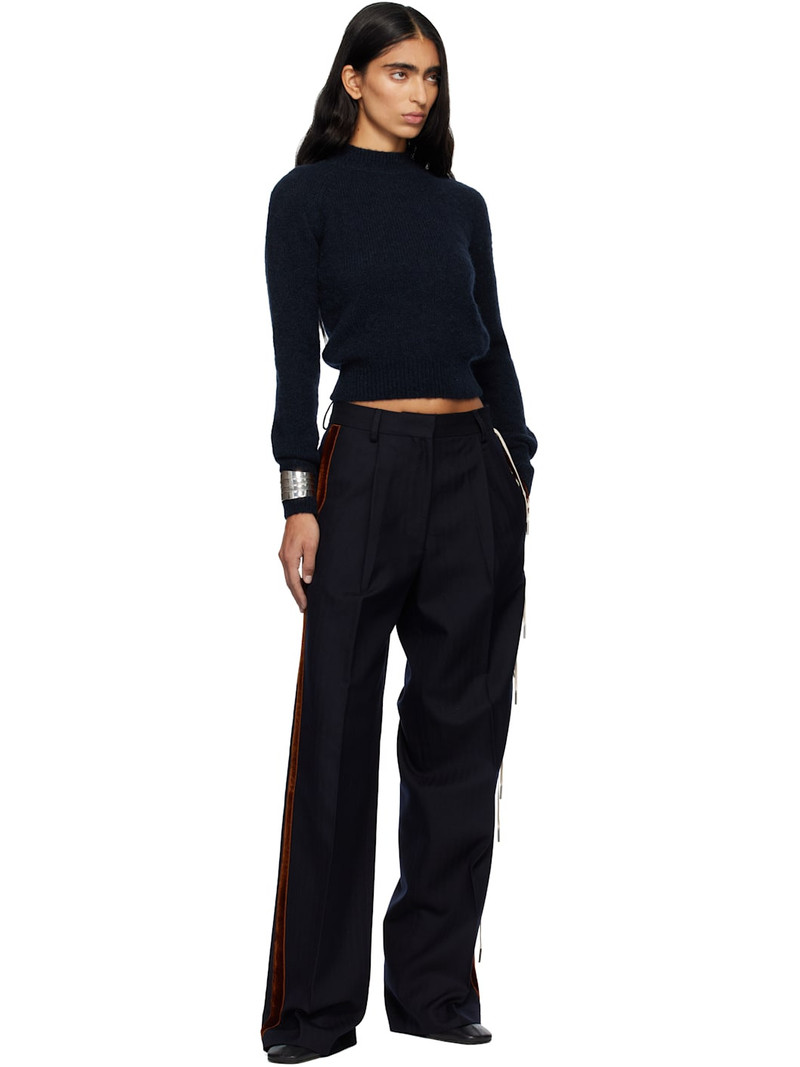 Dries Van Noten Navy Fitted Sweater outlook