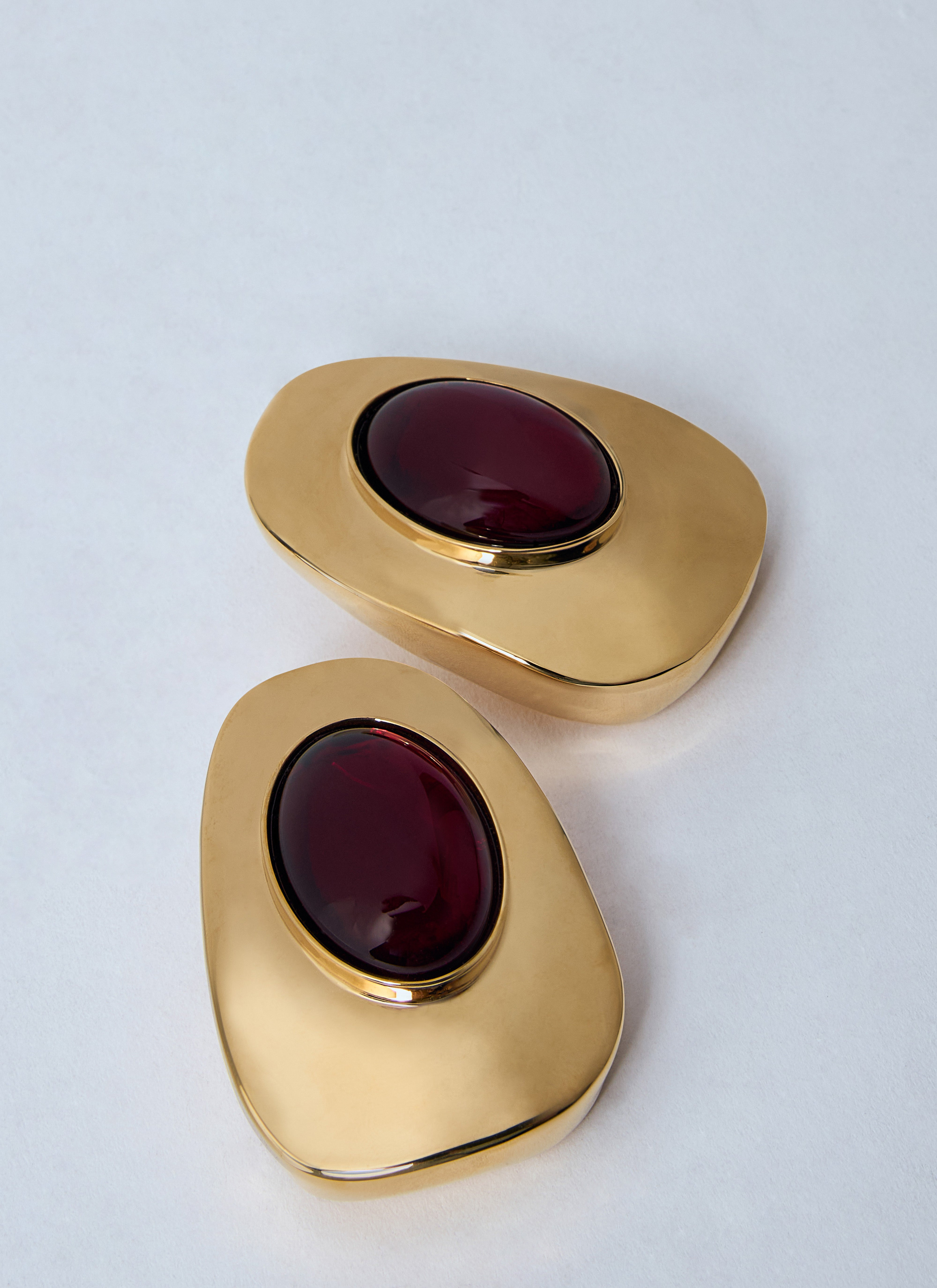 Saint Laurent Women Resin And Metal Cabochon Earrings - 2