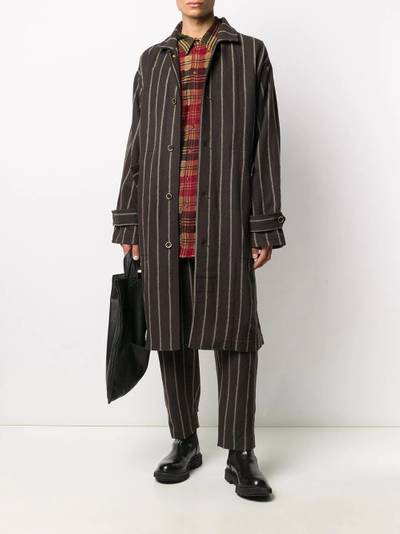 UMA WANG striped single-breasted coat outlook