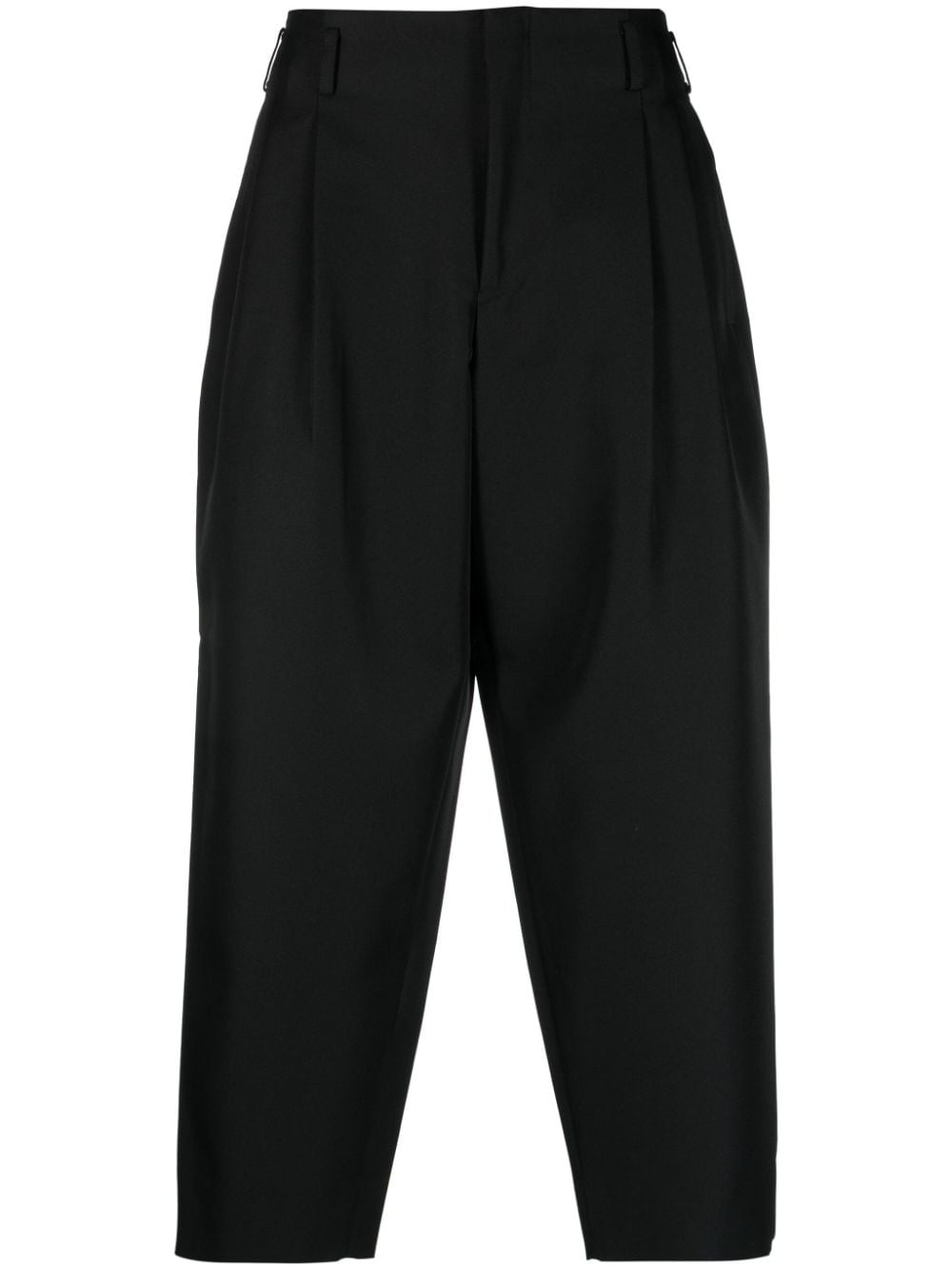 pleat-detail cropped trousers - 1