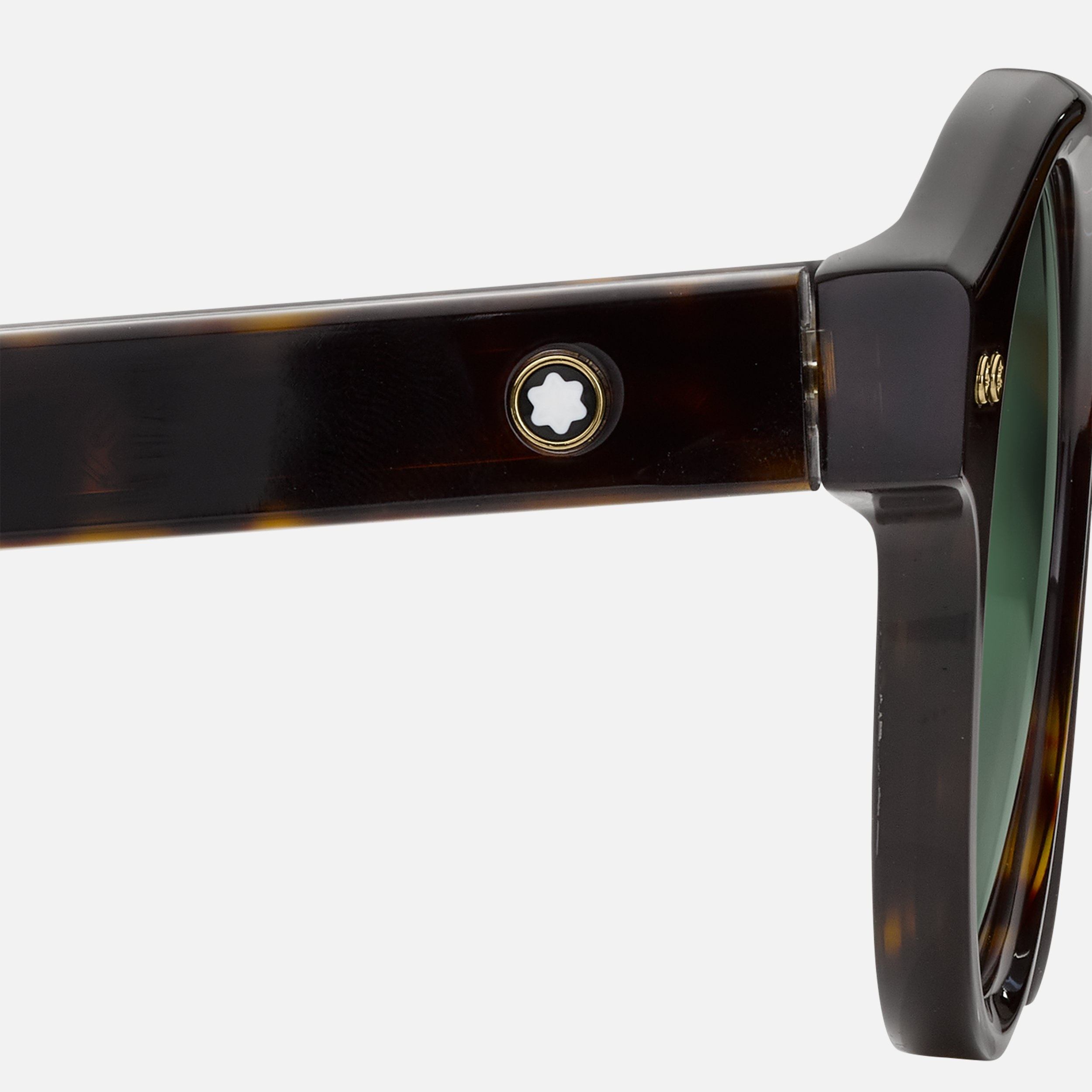 Montblanc Round Sunglasses with Havana-Colored Acetate Frame 