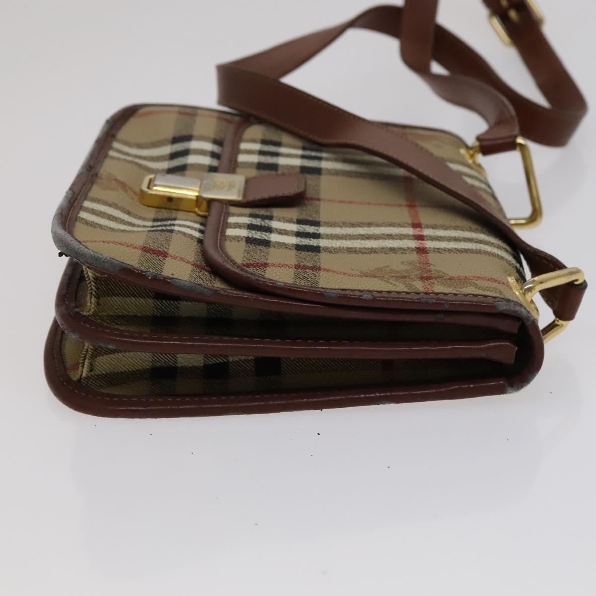 Burberry Nova Check Shoulder Bag Pvc Beige Brown Gold - 4