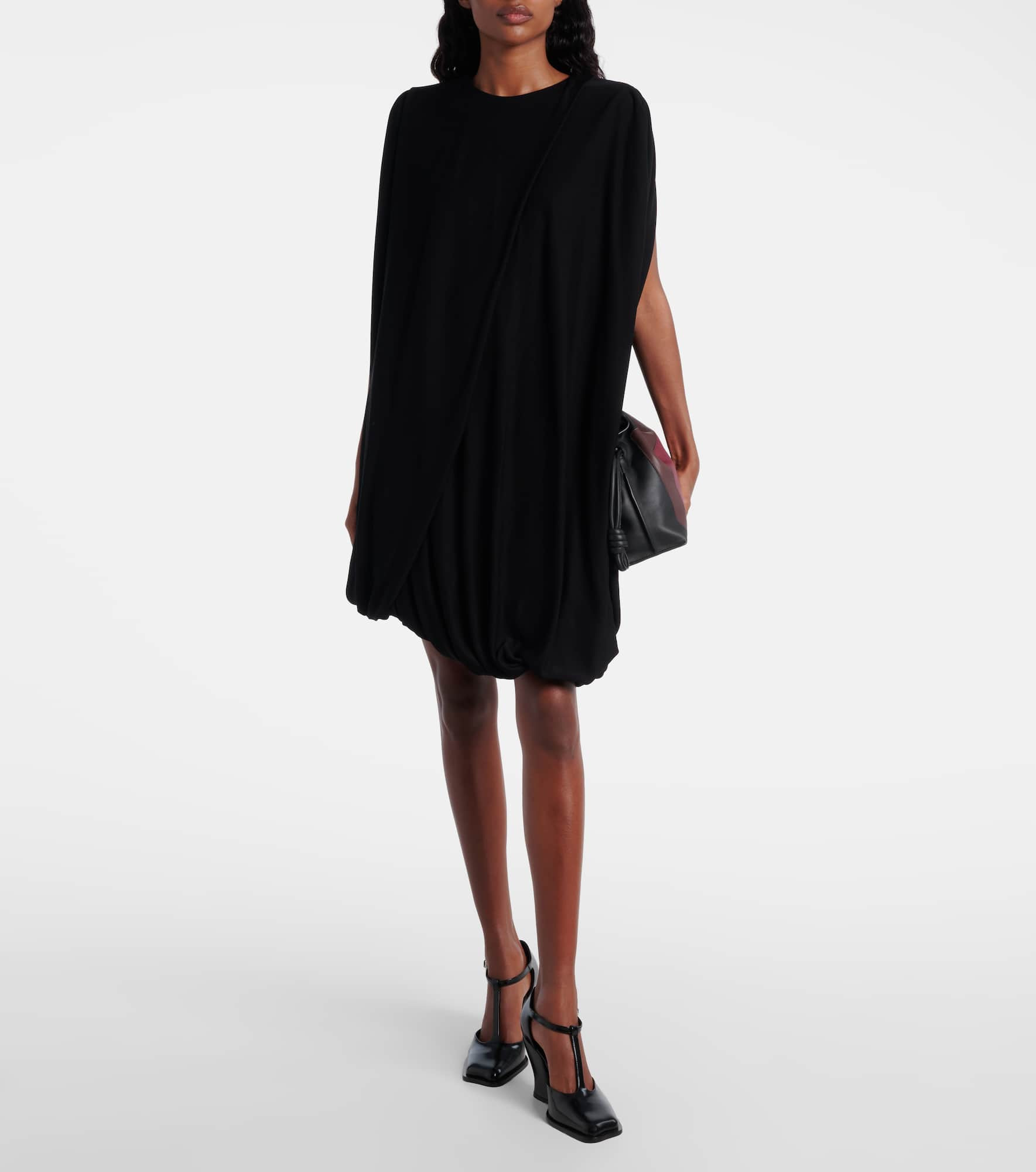 Asymmetric draped minidress - 2
