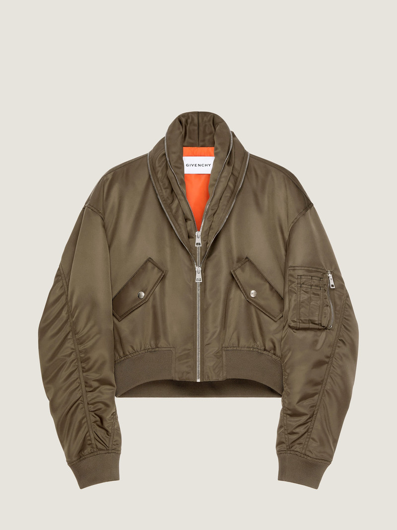BOMBER WITH ZIPPED SHAWL COLLAR IN NYLON 1