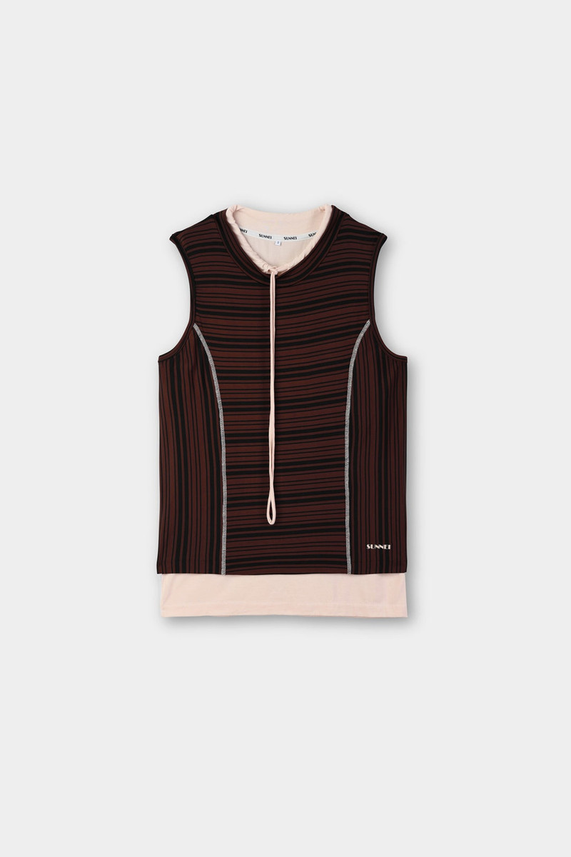 SUNNEI DOPPIO OVERLOCK TANK TOP/ black & brown outlook