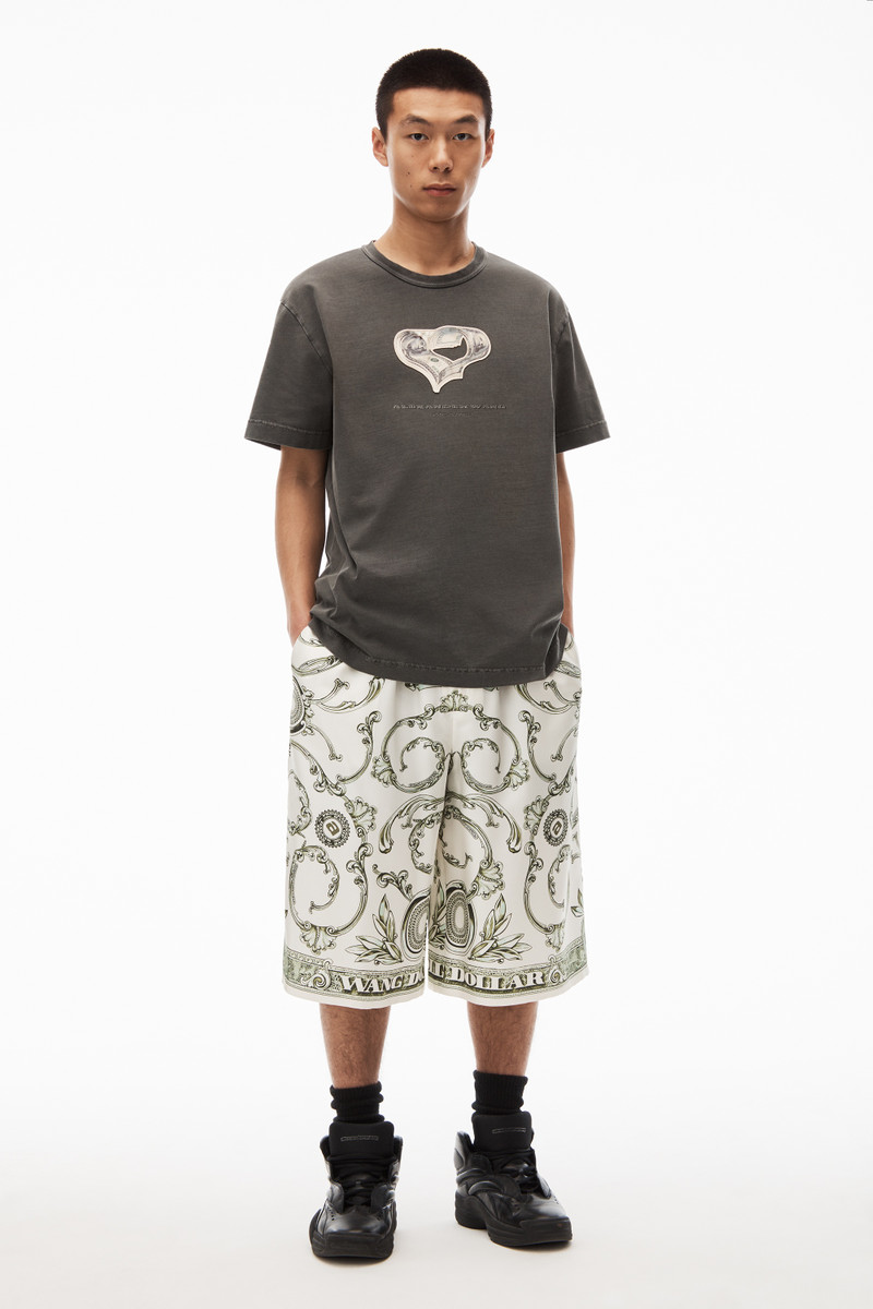 Alexander Wang money heart tee in compact jersey outlook