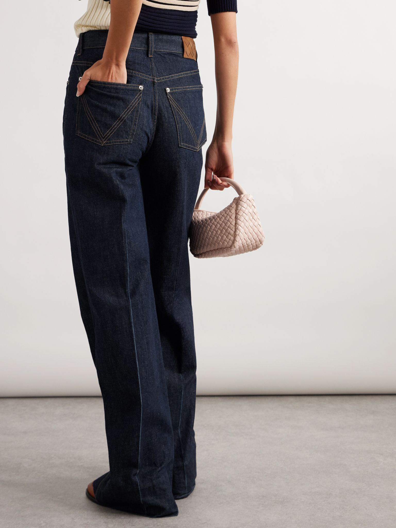 High-rise straight-leg jeans Dark denim - 3