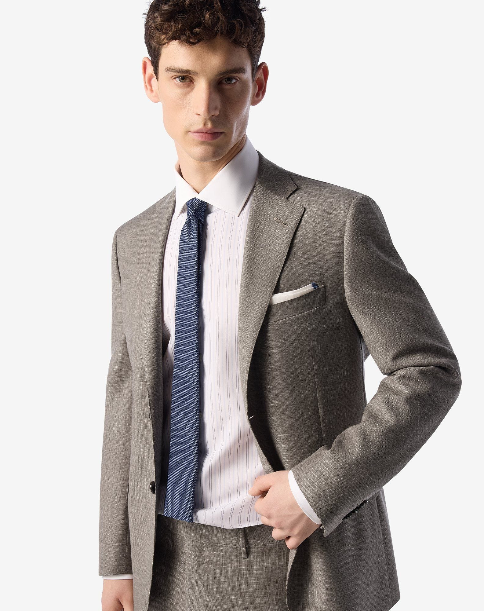 Taupe pure wool suit - 4