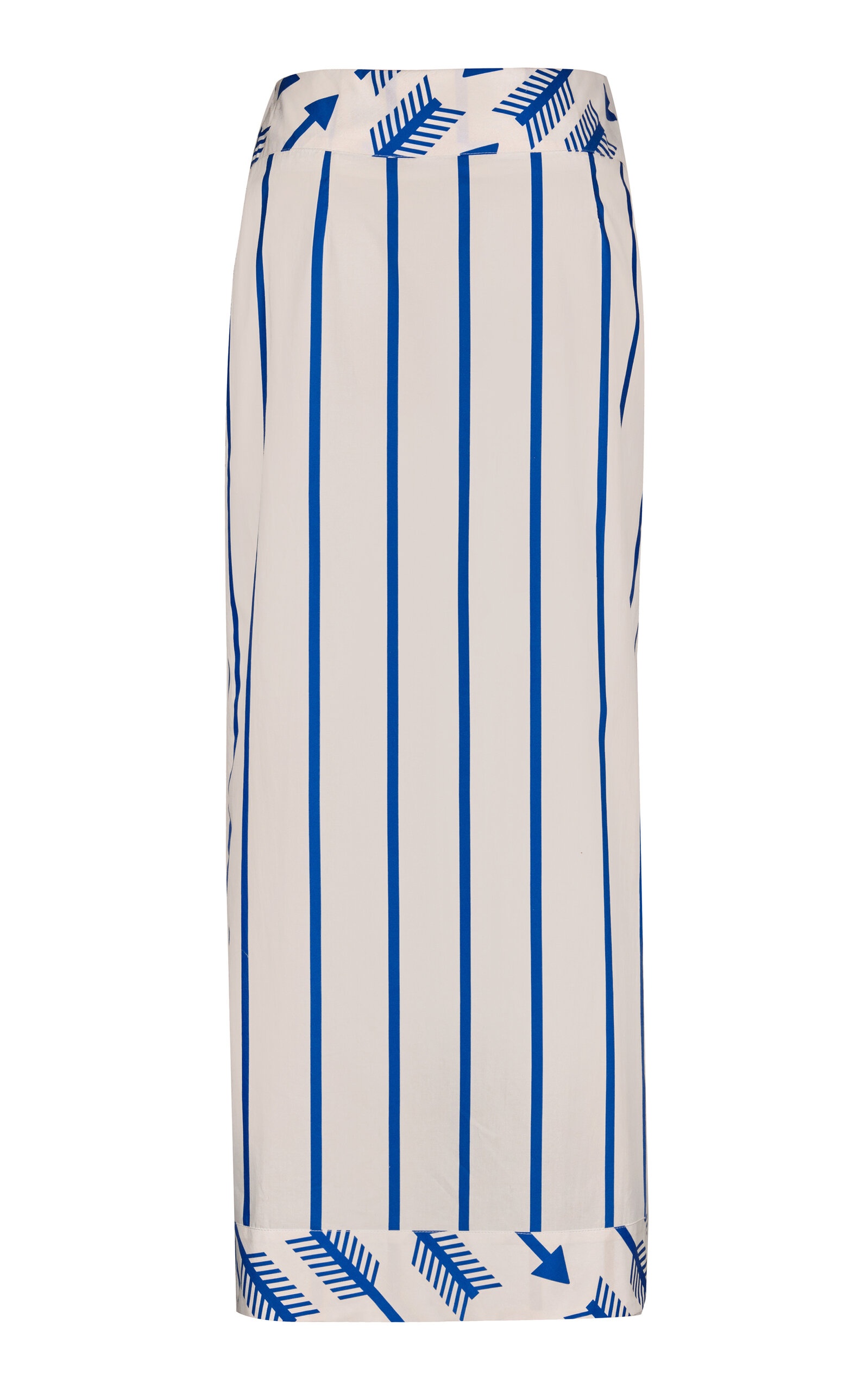 Mar De Cortes Wrap-Front Cotton Midi Skirt stripe - 4